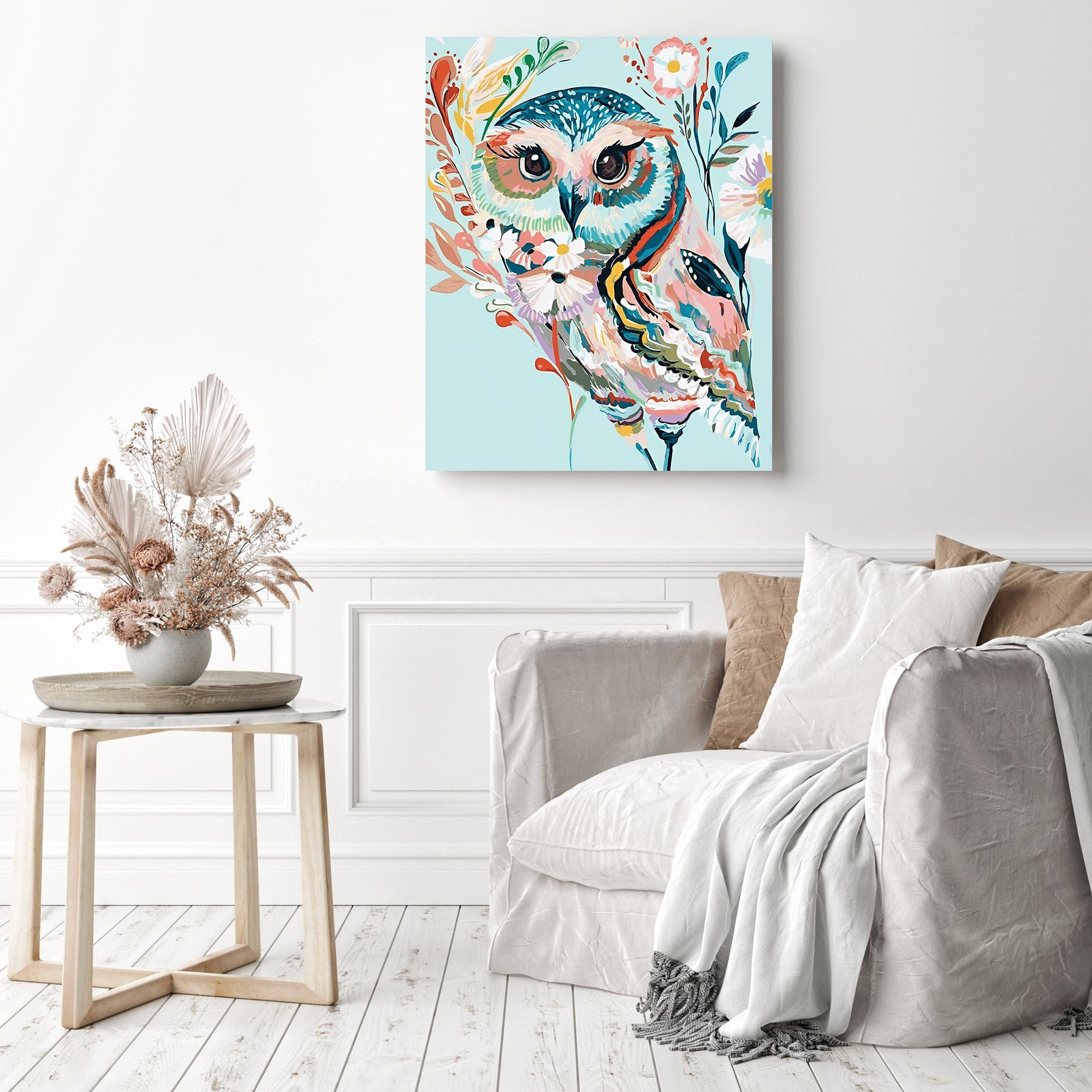 Owl | Diamond Painting Displayed as Home Decor