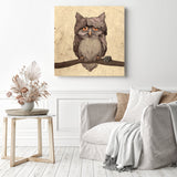 Cartoon Cute Owl | Diamond Painting Displayed as Home Decor