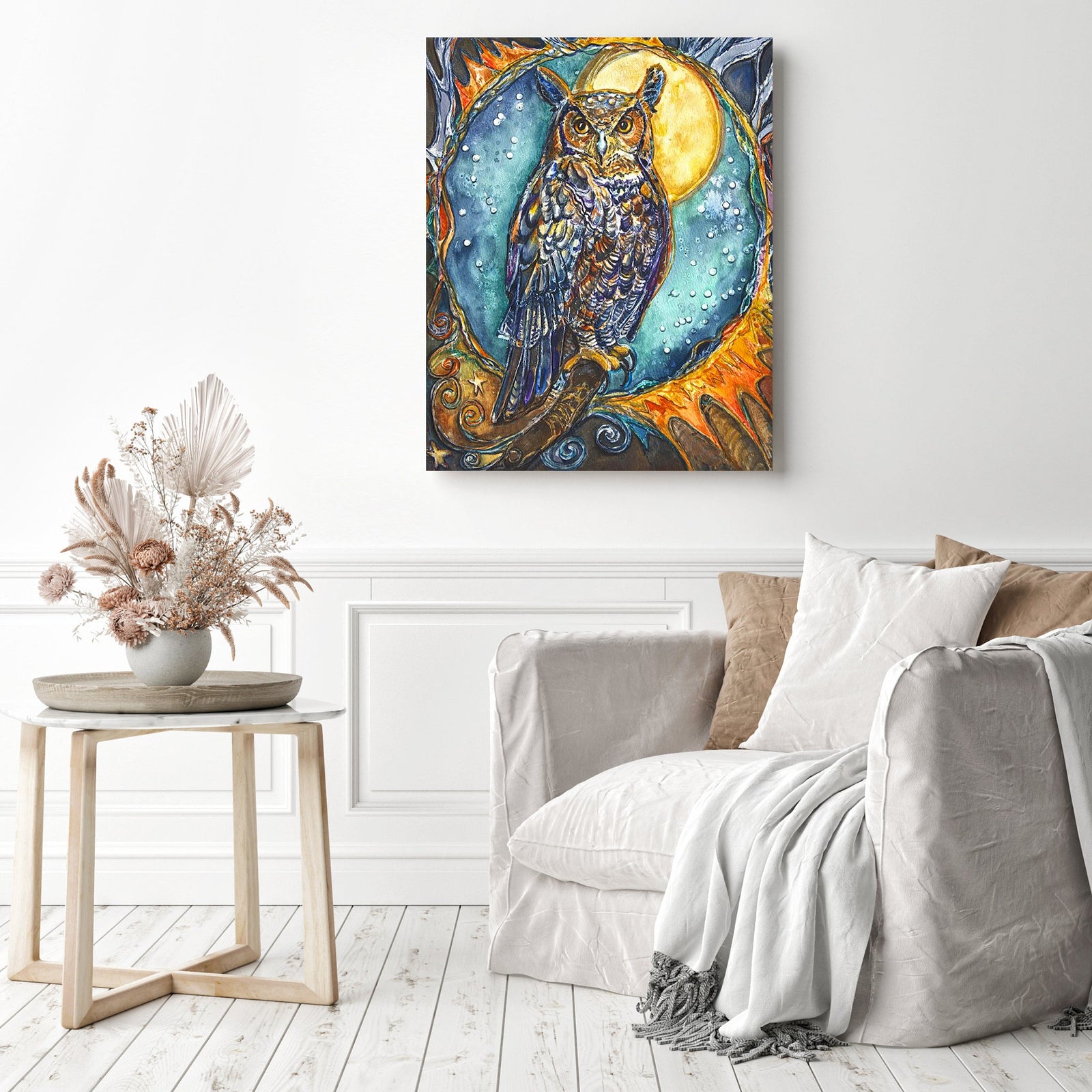 Brother Owl | Diamond Painting Displayed as Home Decor