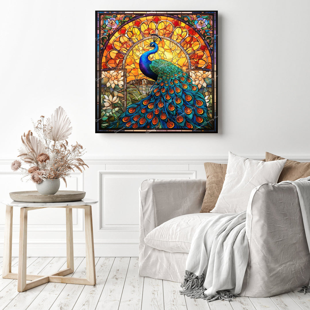 Majestic Peacock Stained Glass | Diamond Painting