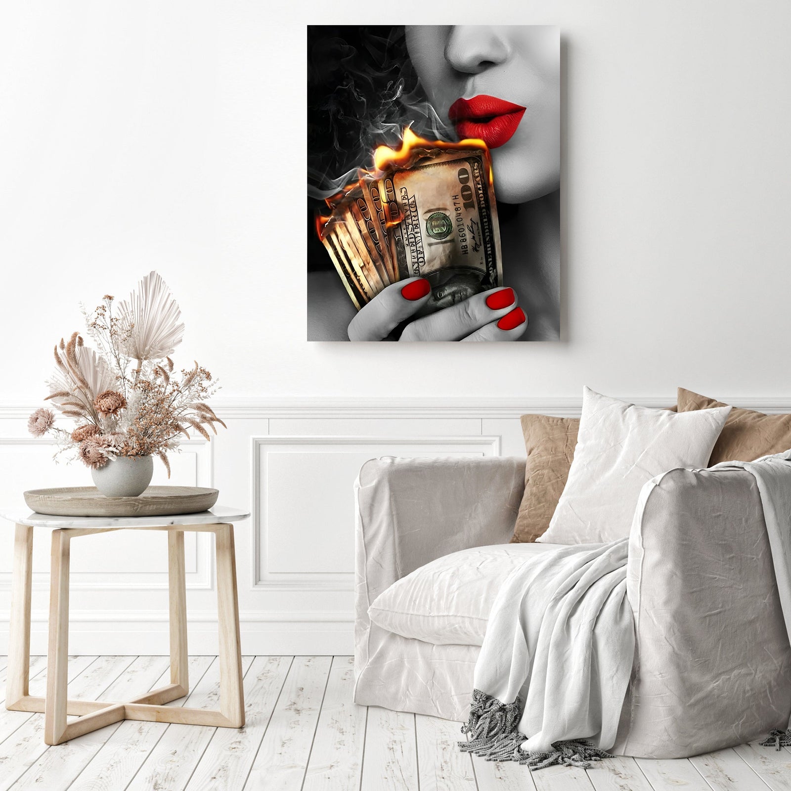 Flame Kissed | Diamond Painting Displayed as Home Decor