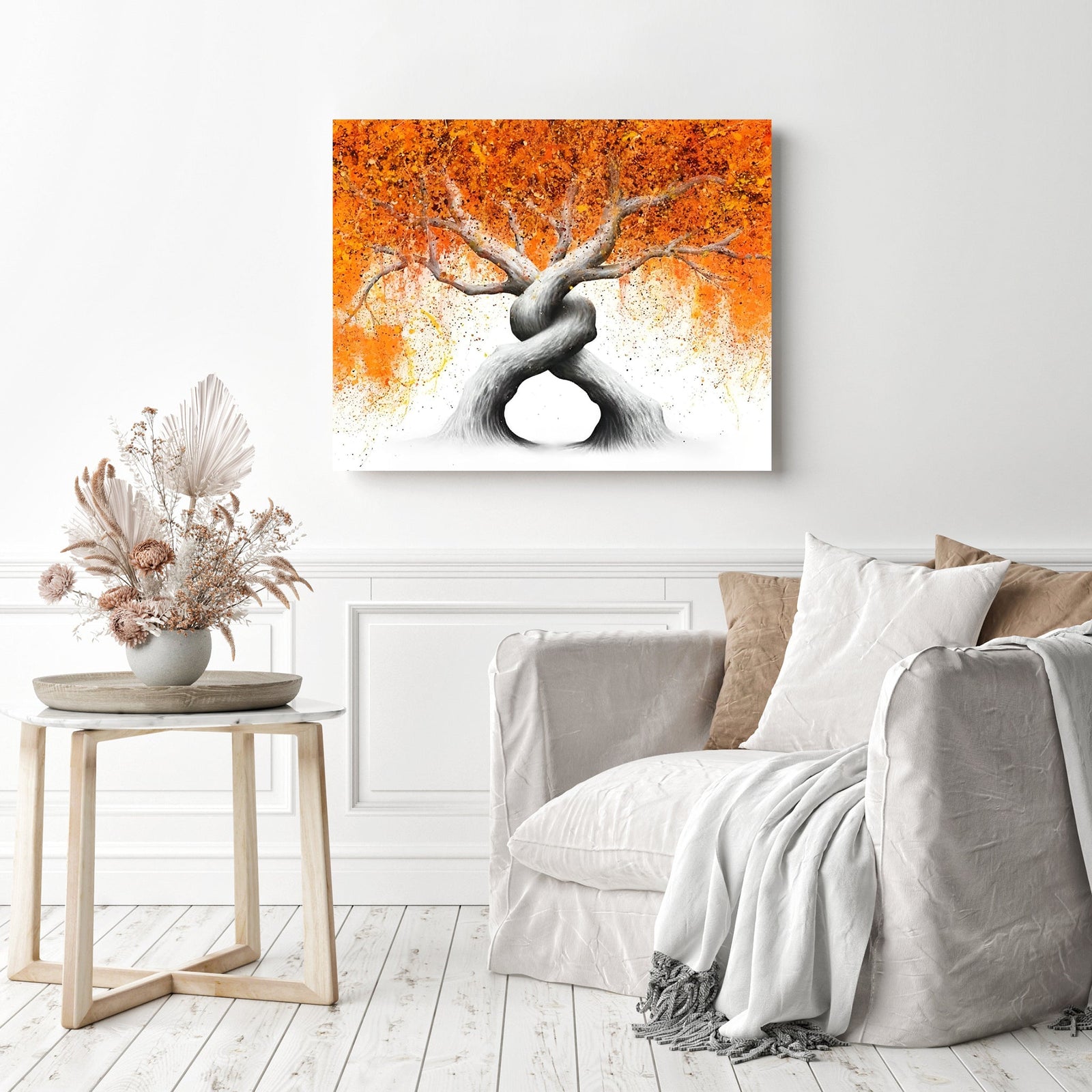 Twisting Love Trees | Diamond Painting Displayed as Home Decor