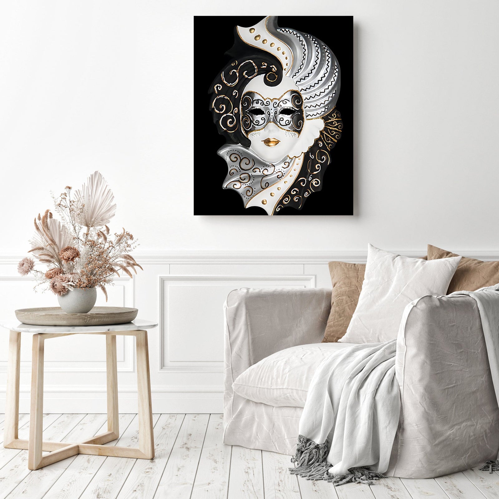 Masquerade Ball Mask | Diamond Painting Displayed as Home Decor