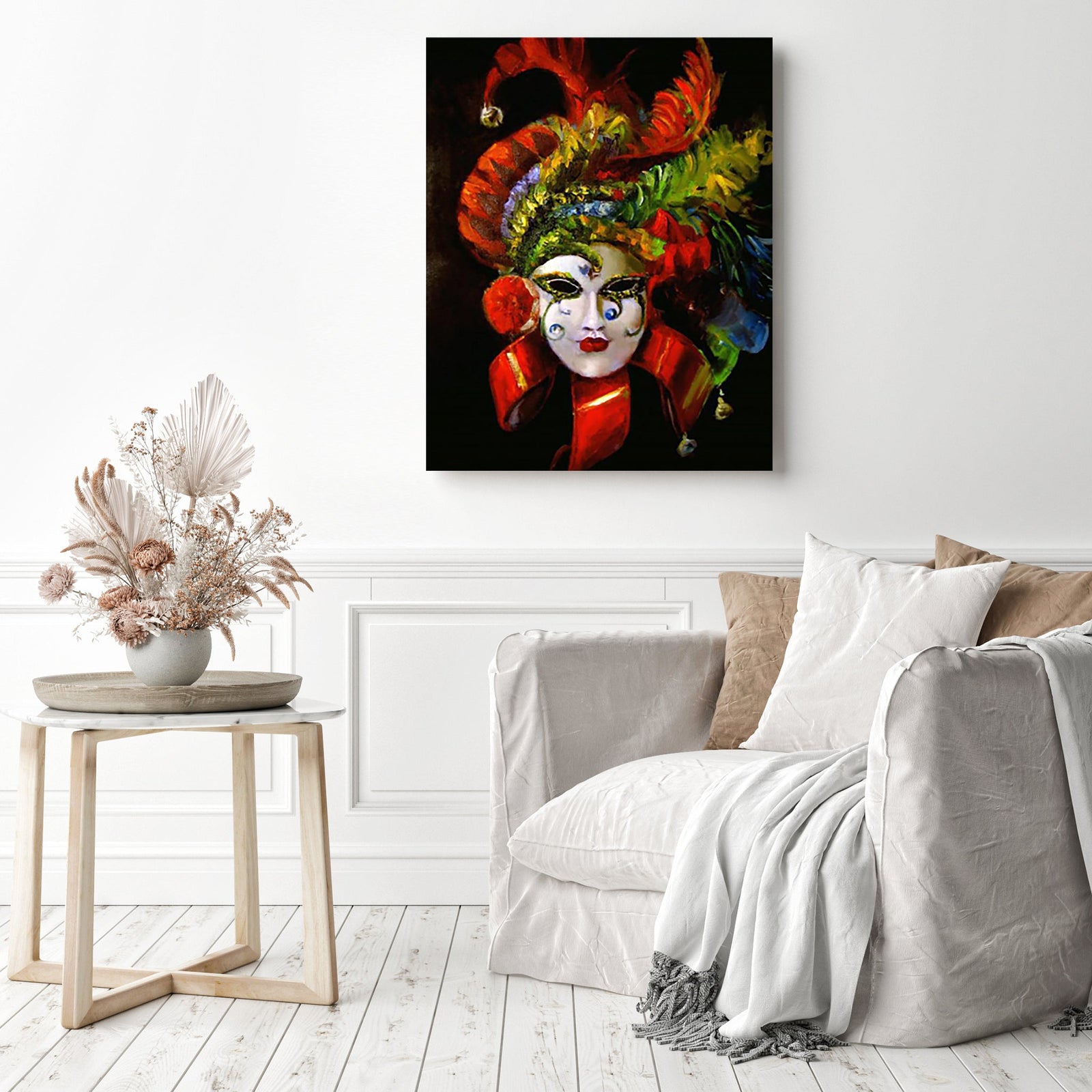 Masquerade Mask | Diamond Painting Displayed as Home Decor