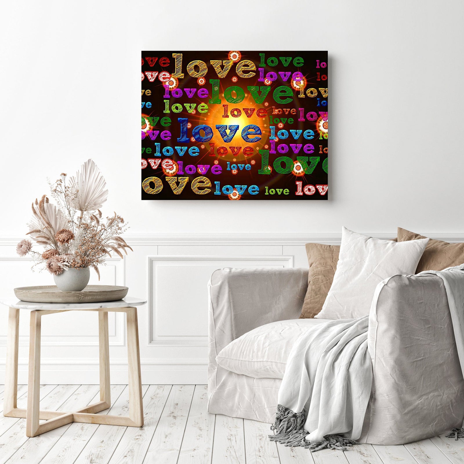 Love Love Love | Diamond Painting Displayed as Home Decor