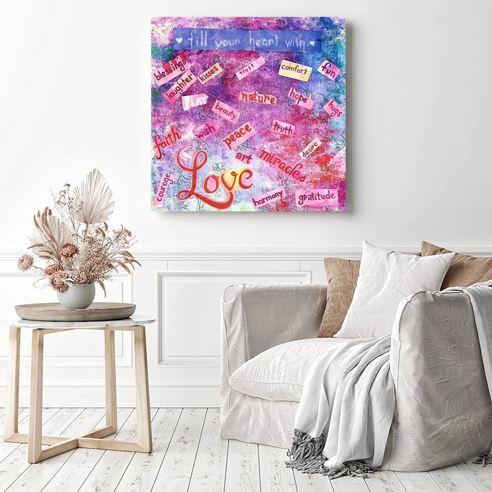 Fill Your Heart With... | Diamond Painting Displayed as Home Decor