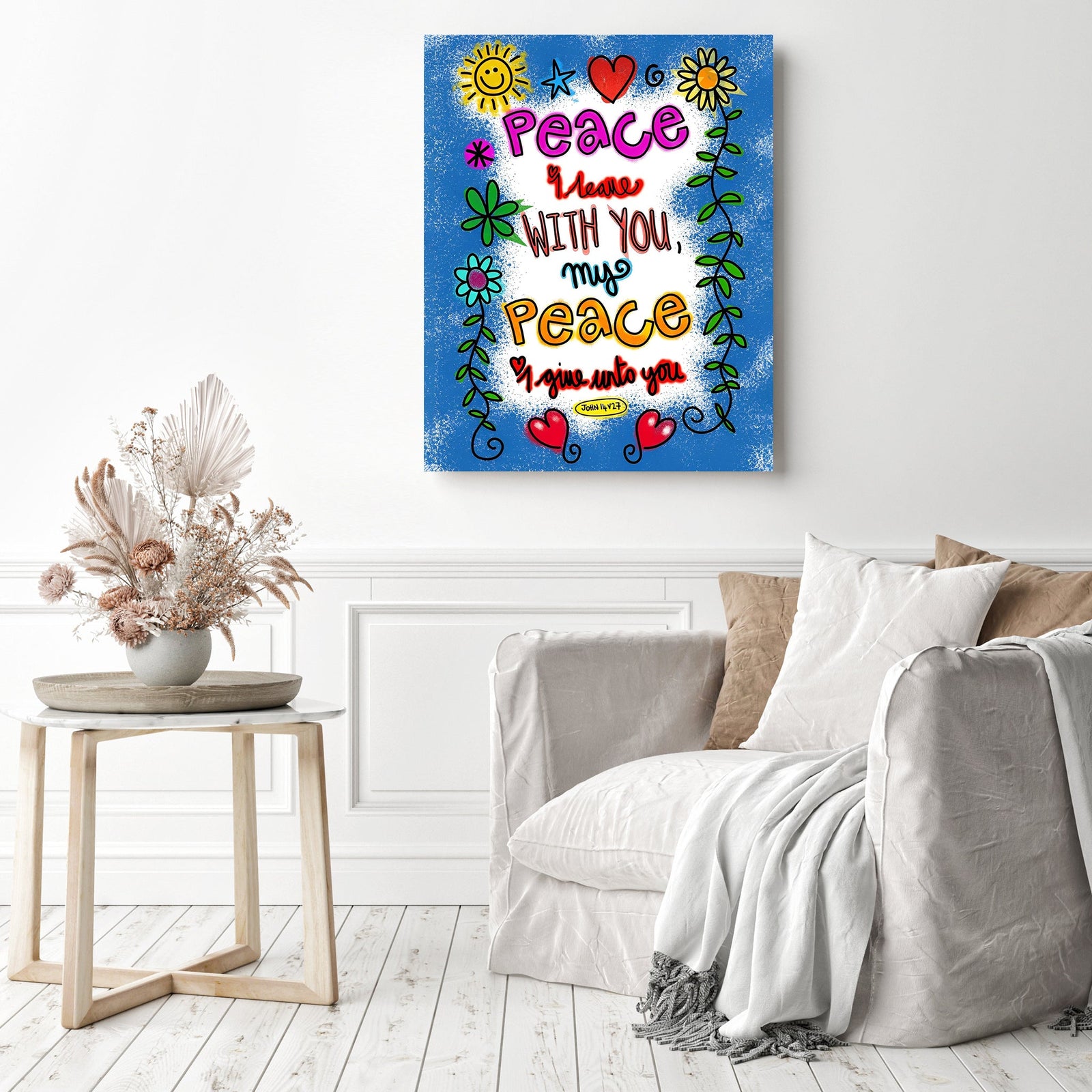 I Leave You with My Peace | Diamond Painting Displayed as Home Decor