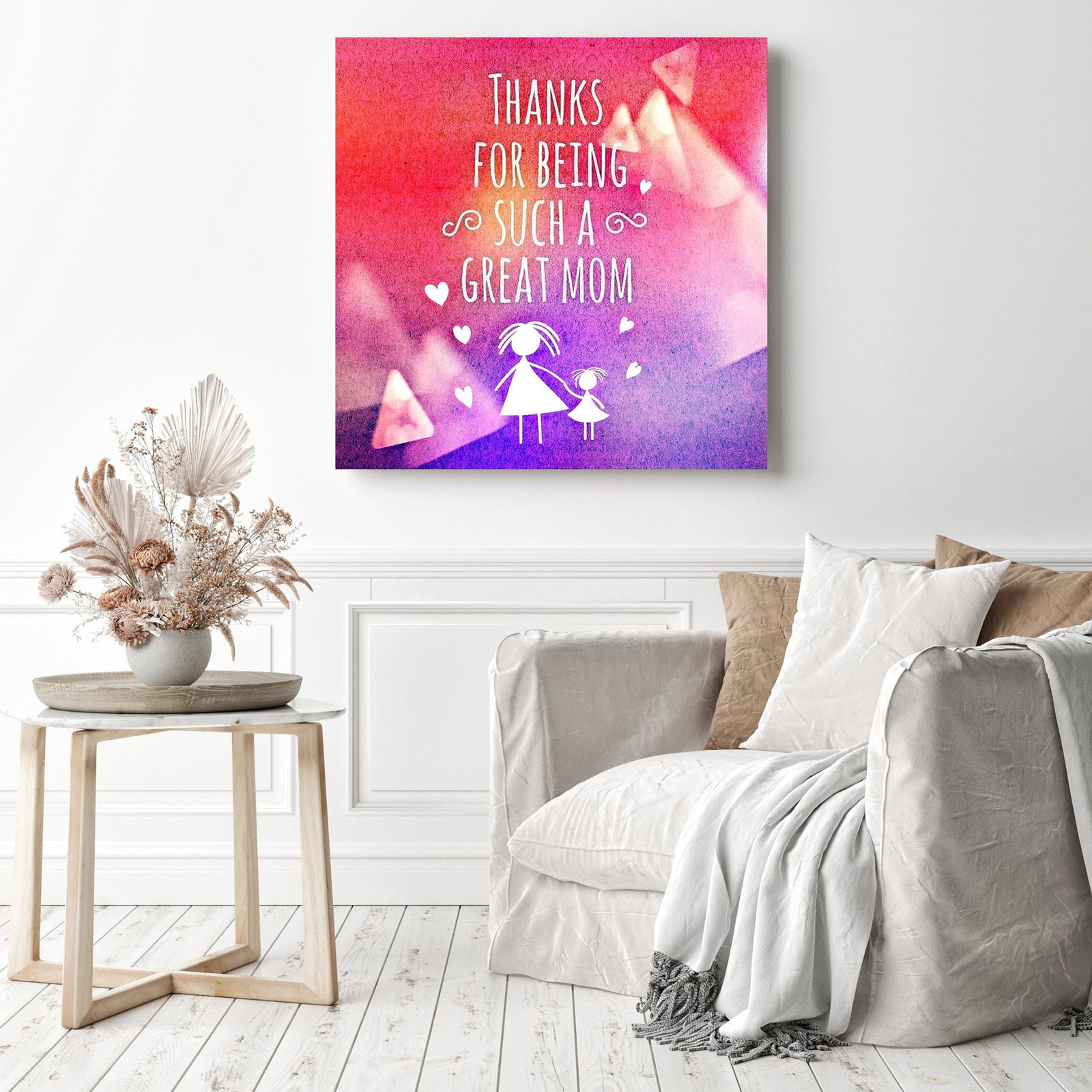 Thanks for Being a Great Mom | Diamond Painting Displayed as Home Decor