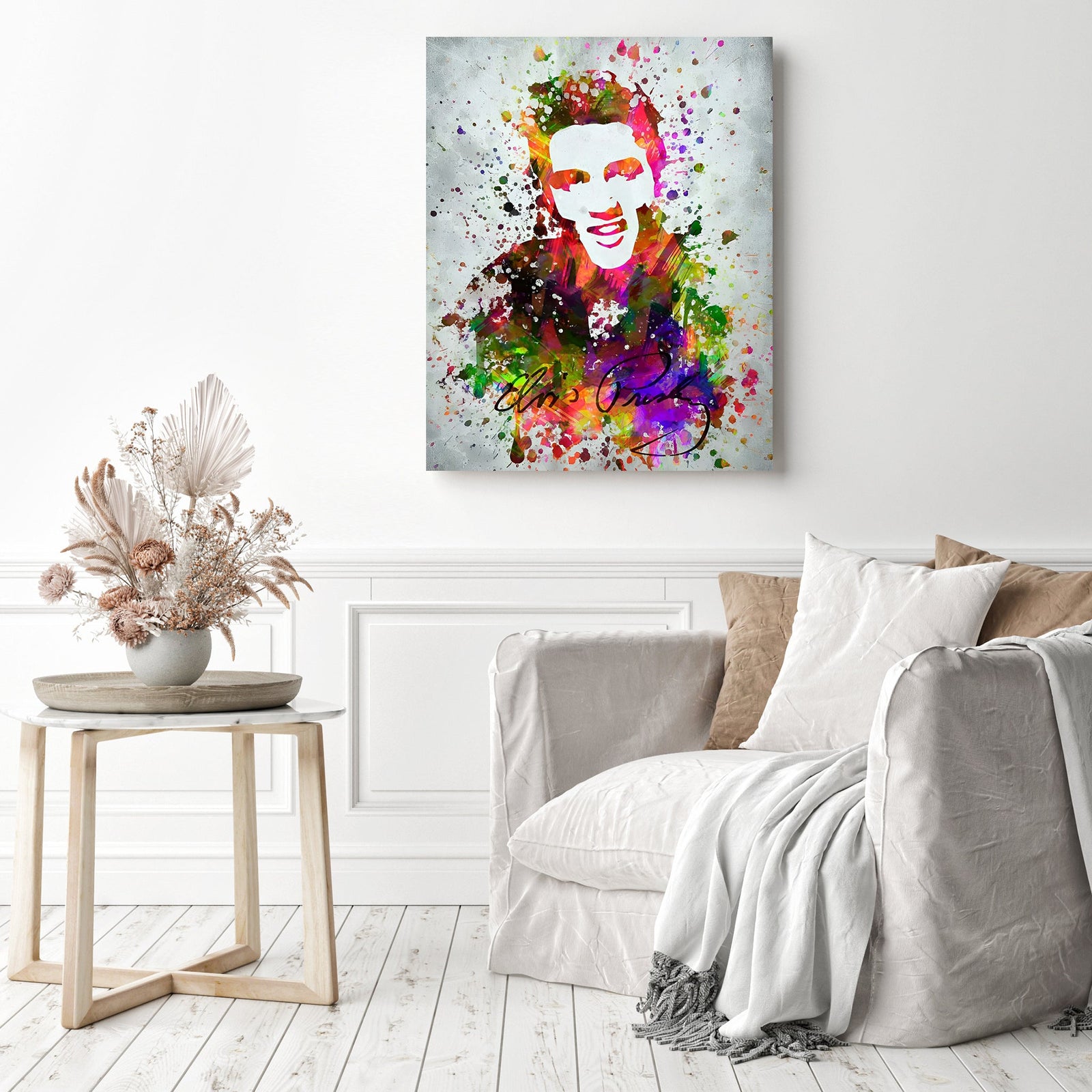 Elvis Presley in Color | Diamond Painting Displayed as Home Decor