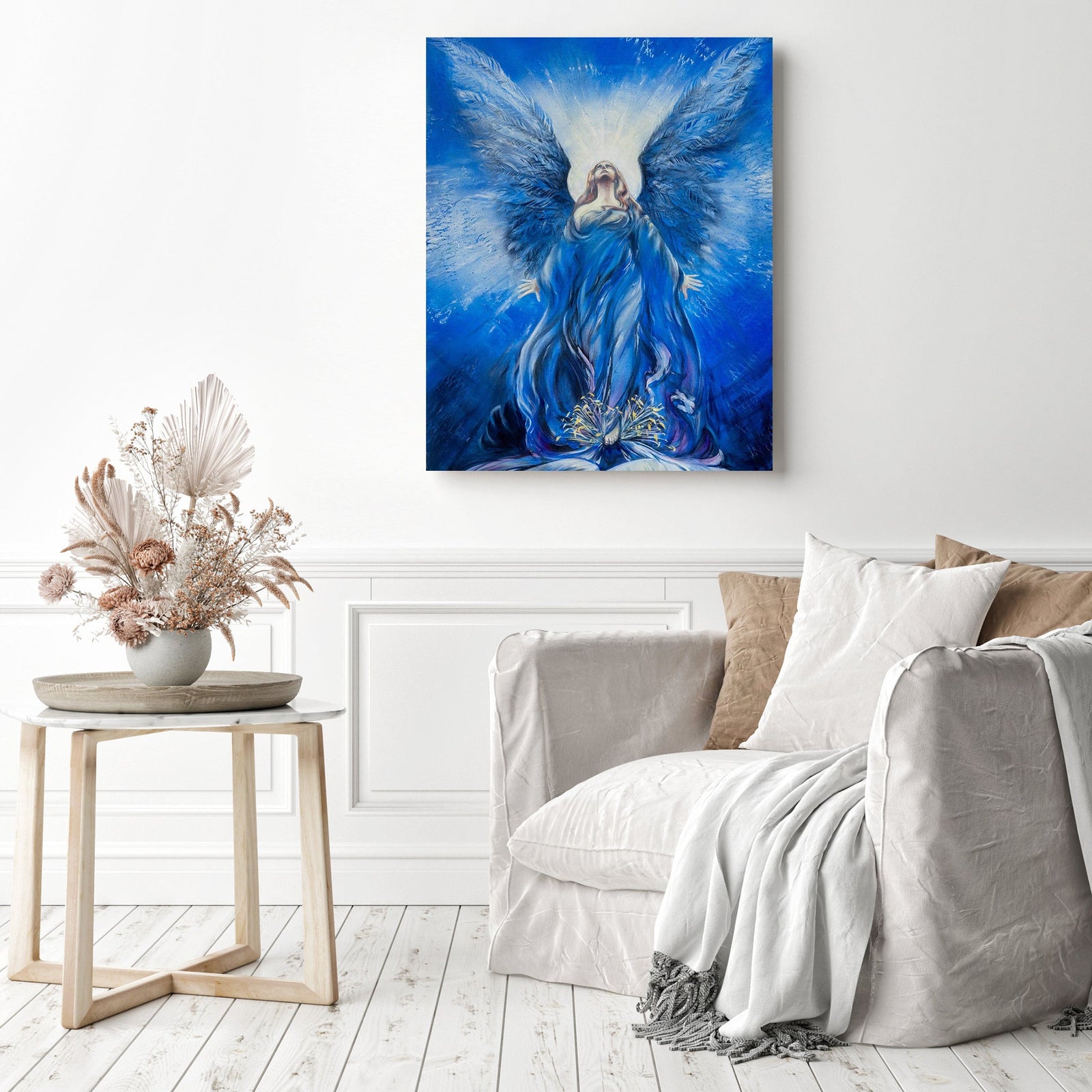 Blue Angel | Diamond Painting Displayed as Home Decor