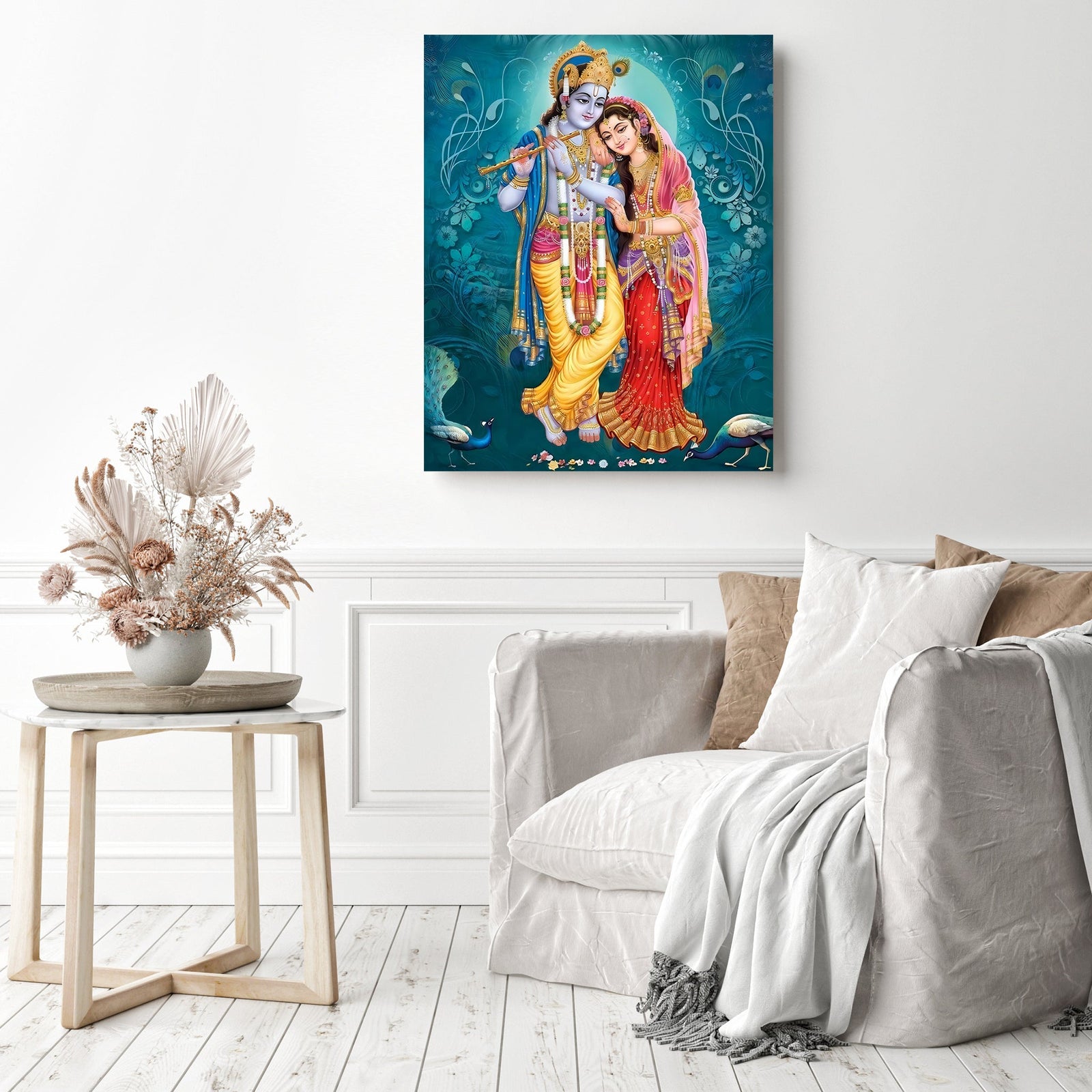 Radha & Krishna Couple | Diamond Painting Displayed as Home Decor