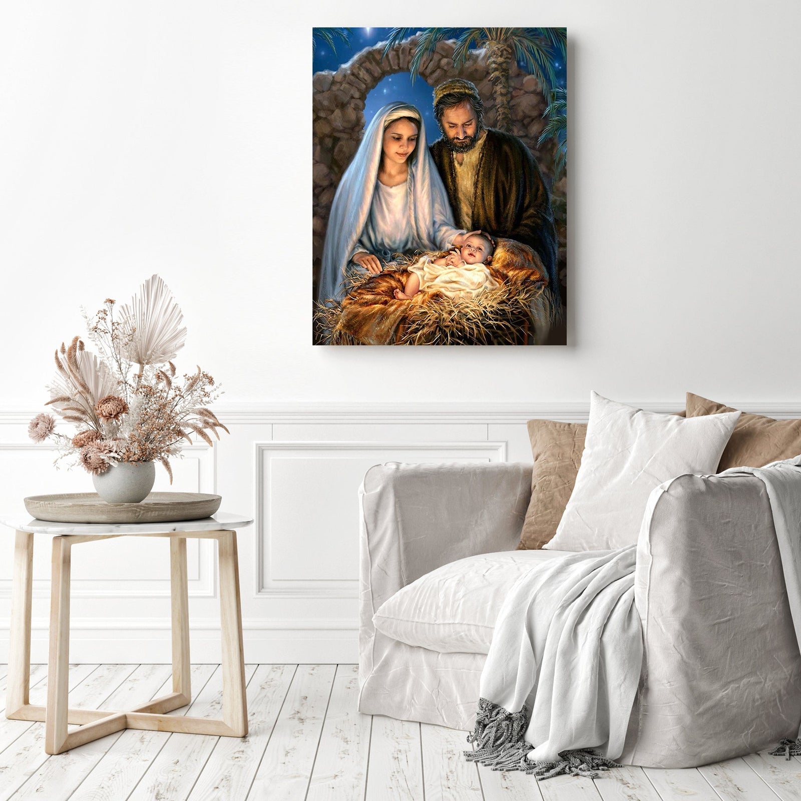 The Newborn | Diamond Painting Displayed as Home Decor