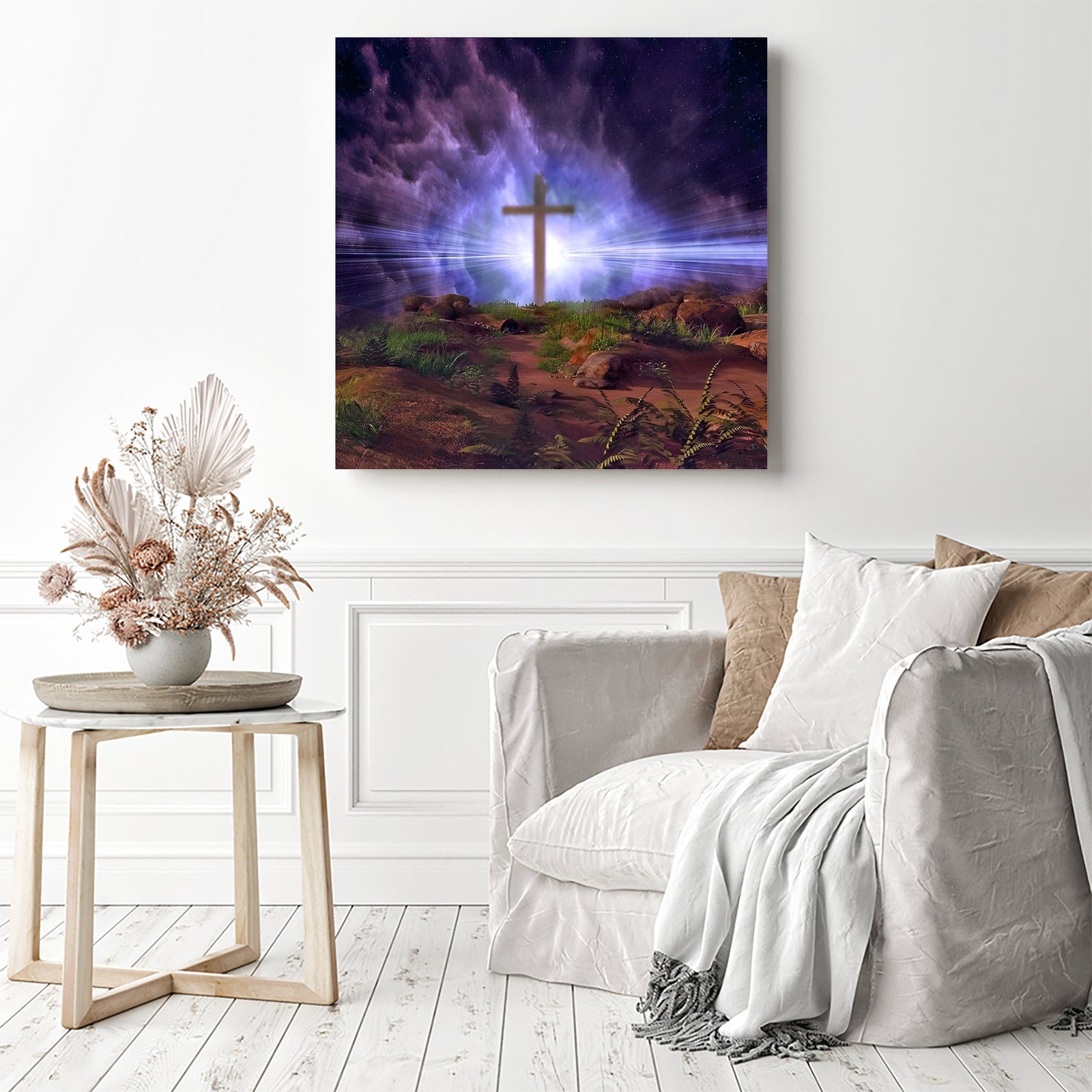 The Cross | Diamond Painting Displayed as Home Decor