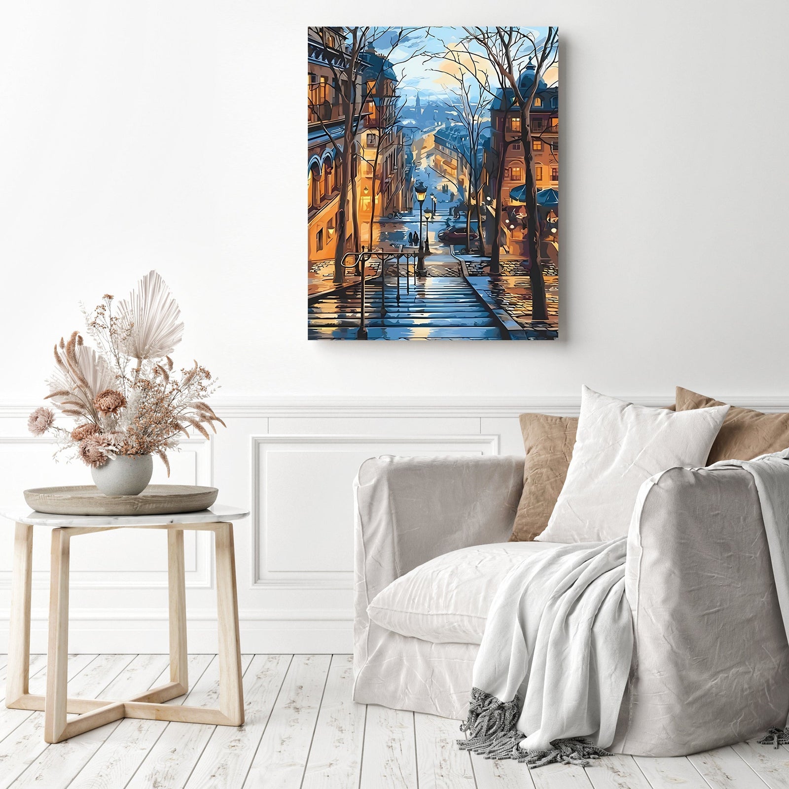 Romantic Walk | Diamond Painting Displayed as Home Decor