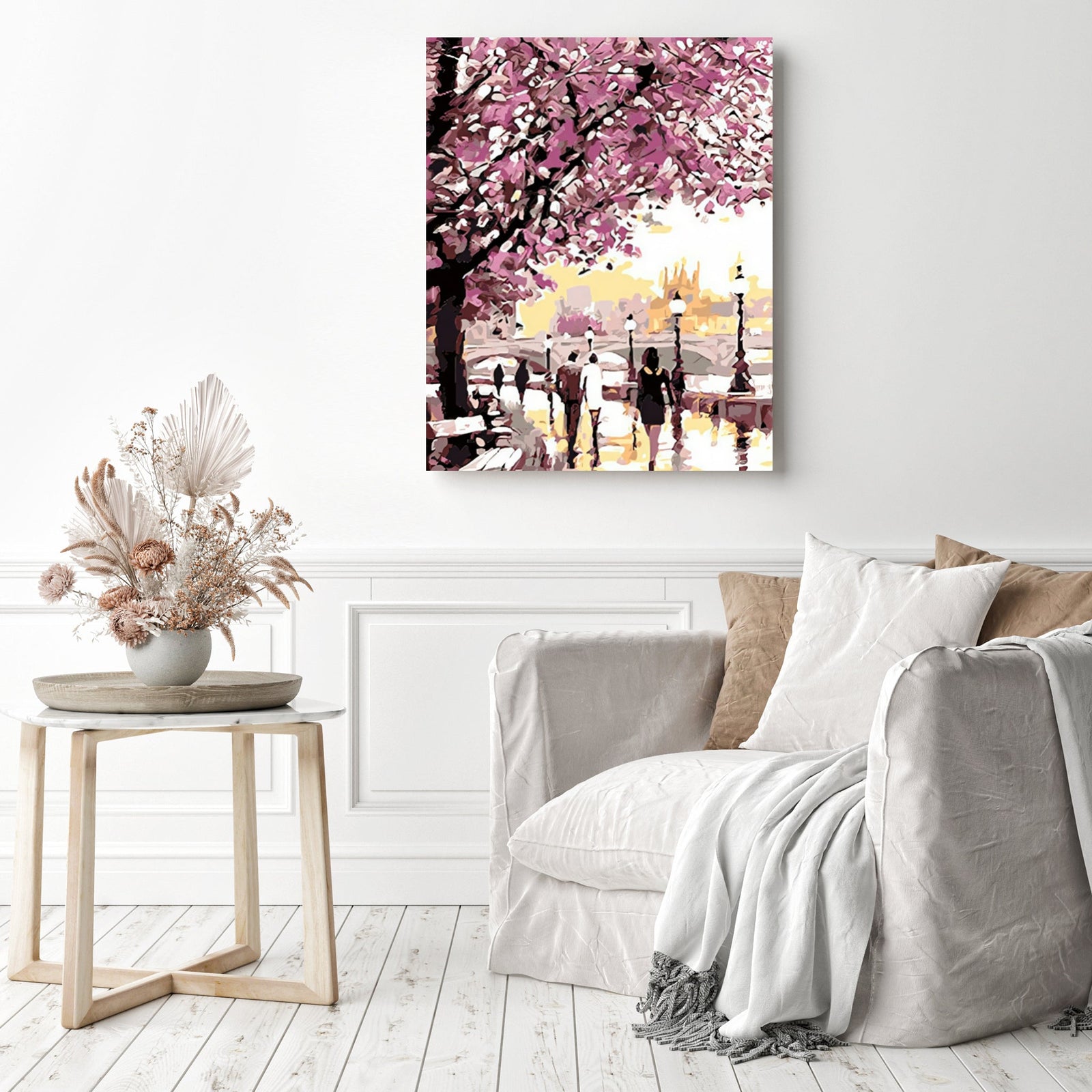 Abstract City Life | Diamond Painting Displayed as Home Decor