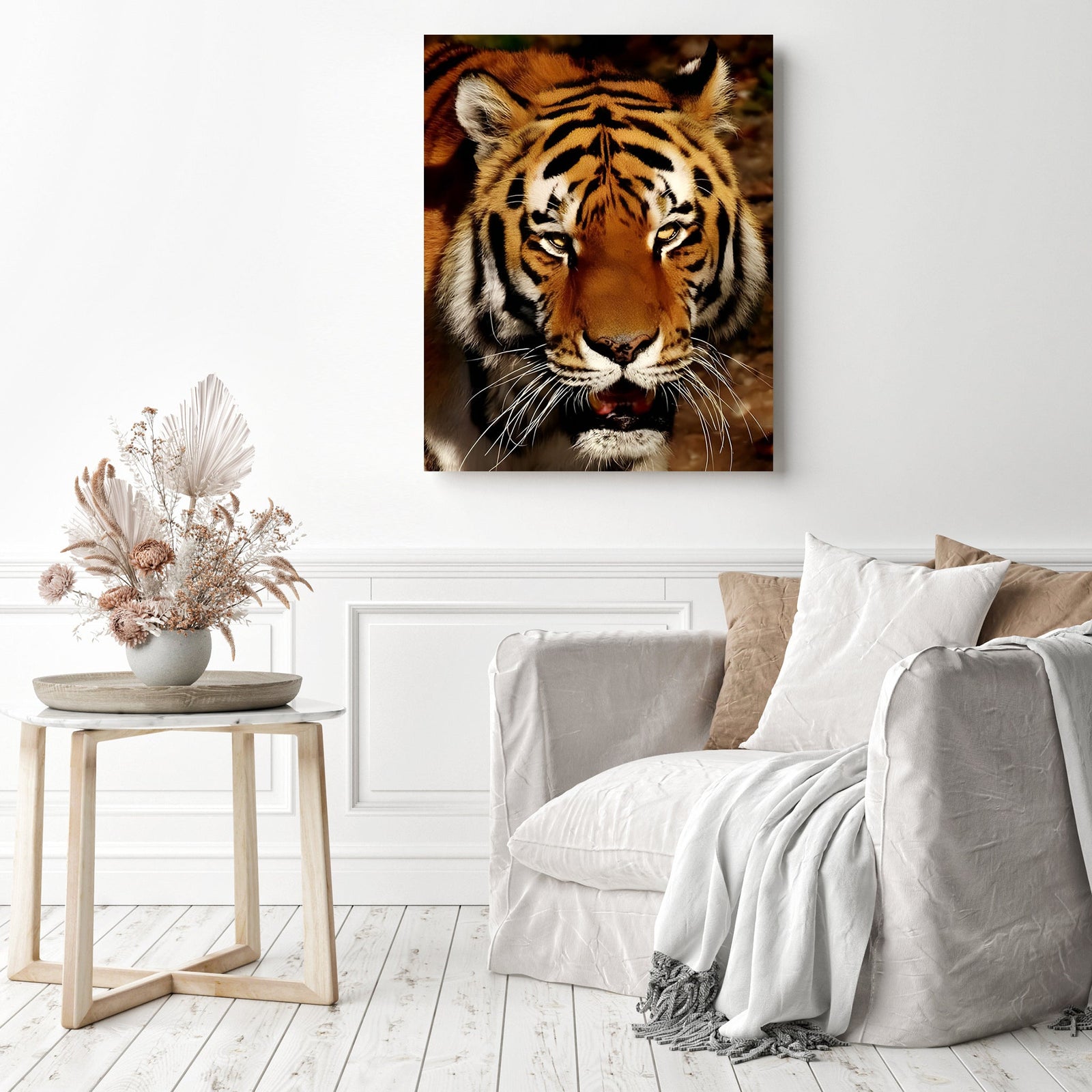 Orange Beast | Diamond Painting Displayed as Home Decor