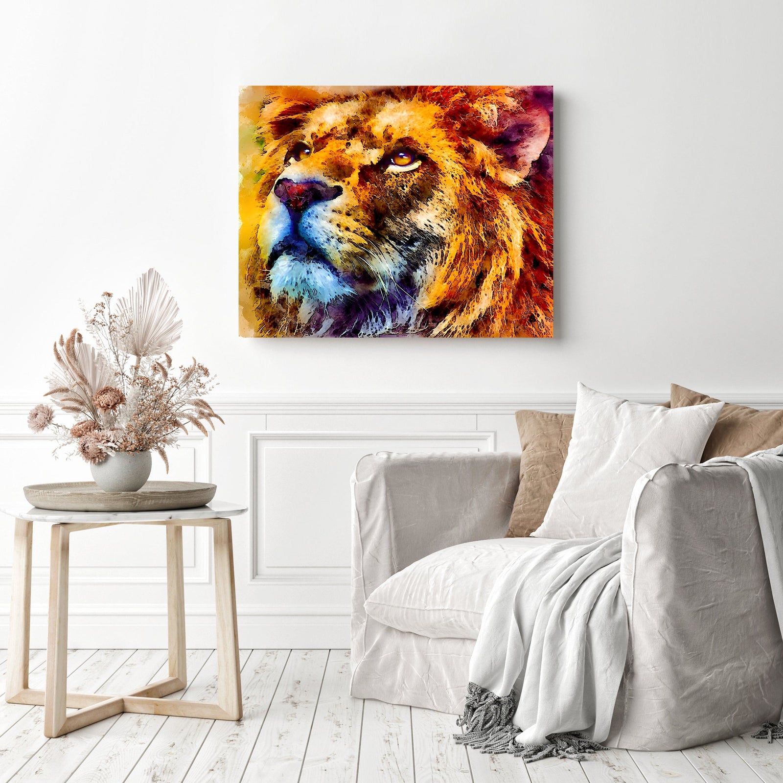 Hope Lion | Diamond Painting Displayed as Home Decor