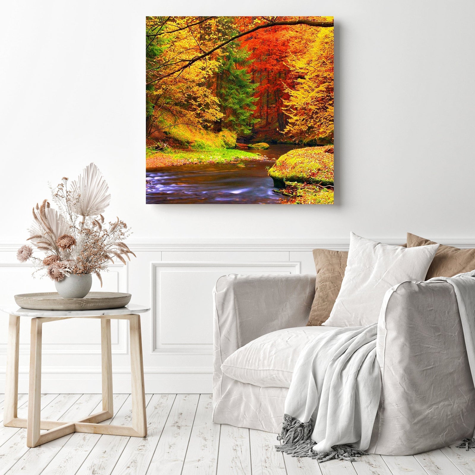 Late Autumn Forest | Diamond Painting Displayed as Home Decor