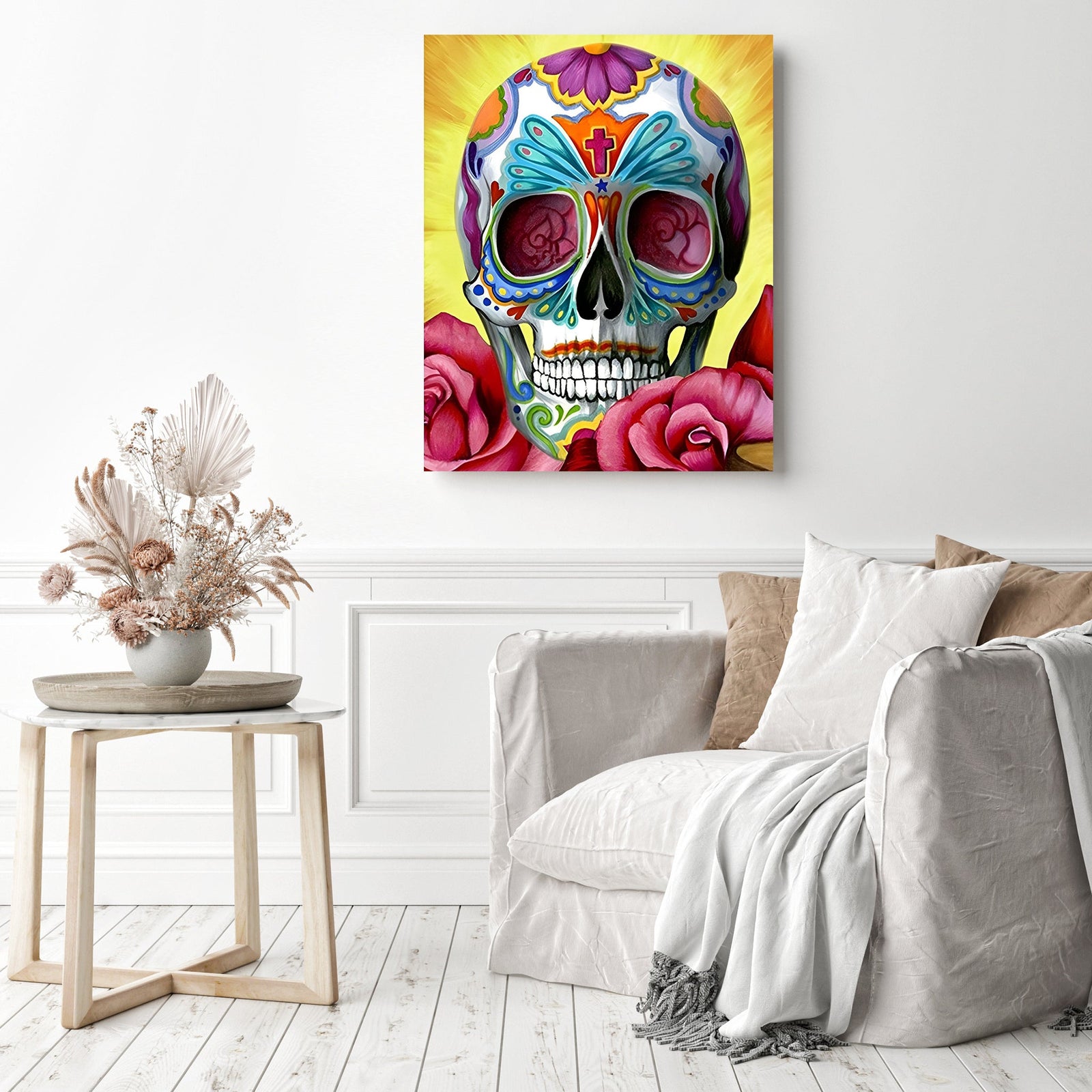 Novelty Skull | Diamond Painting Displayed as Home Decor