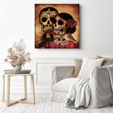 Sugar Skull | Diamond Painting Displayed as Home Decor