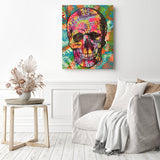 Skull up | Diamond Painting Displayed as Home Decor