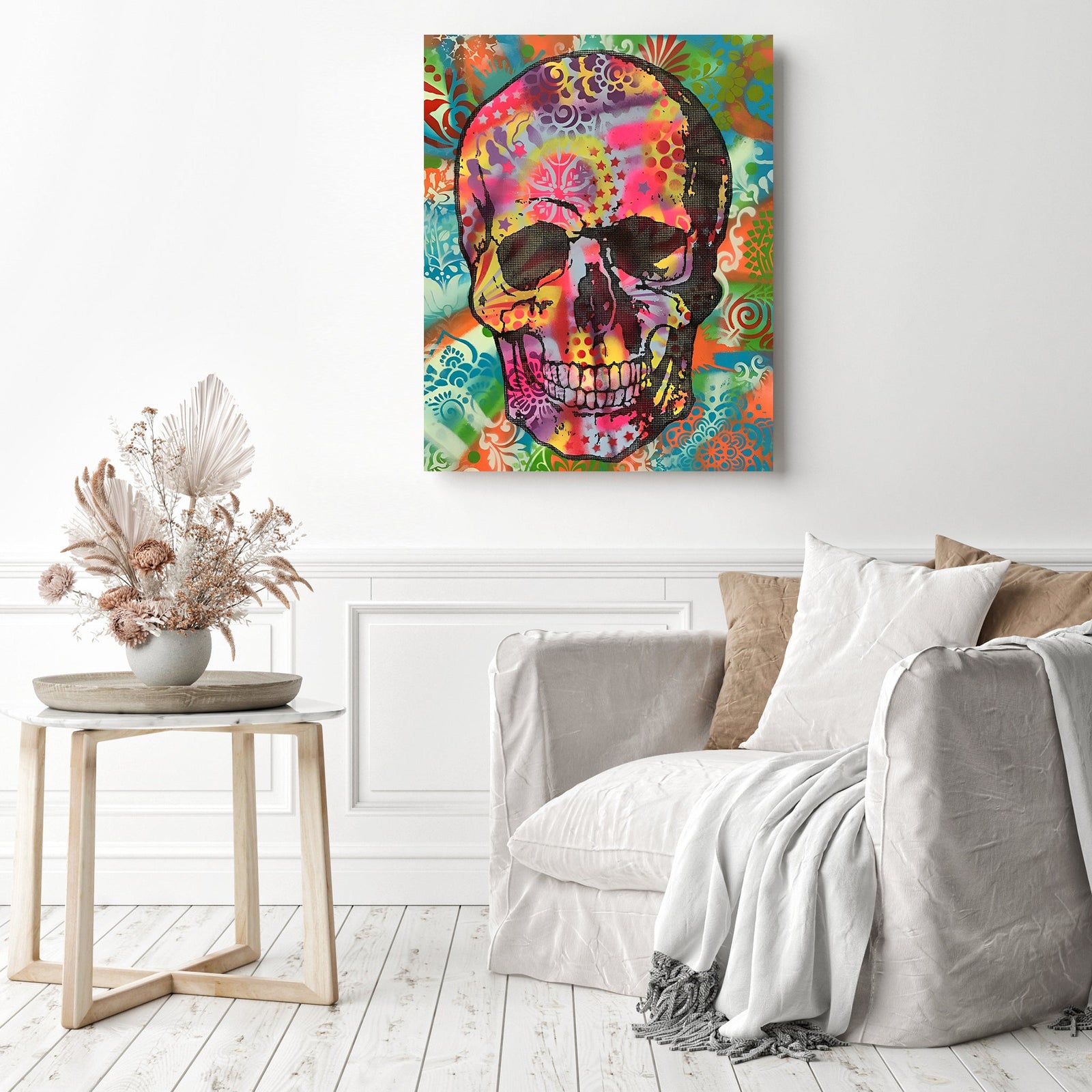 Skull up | Diamond Painting Displayed as Home Decor