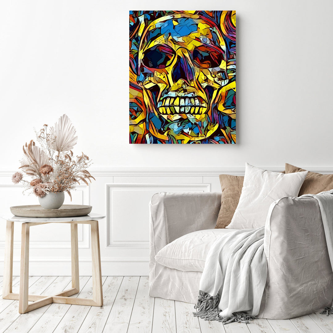 Abstract Rainbow Skull | Diamond Painting