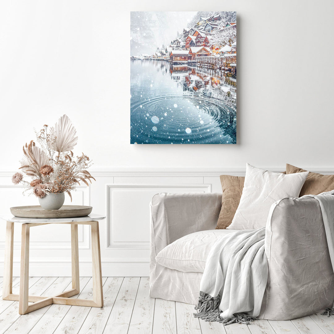 Village Winter Lake | Diamond Painting