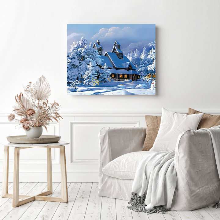 A House in Winter Snow | Diamond Painting