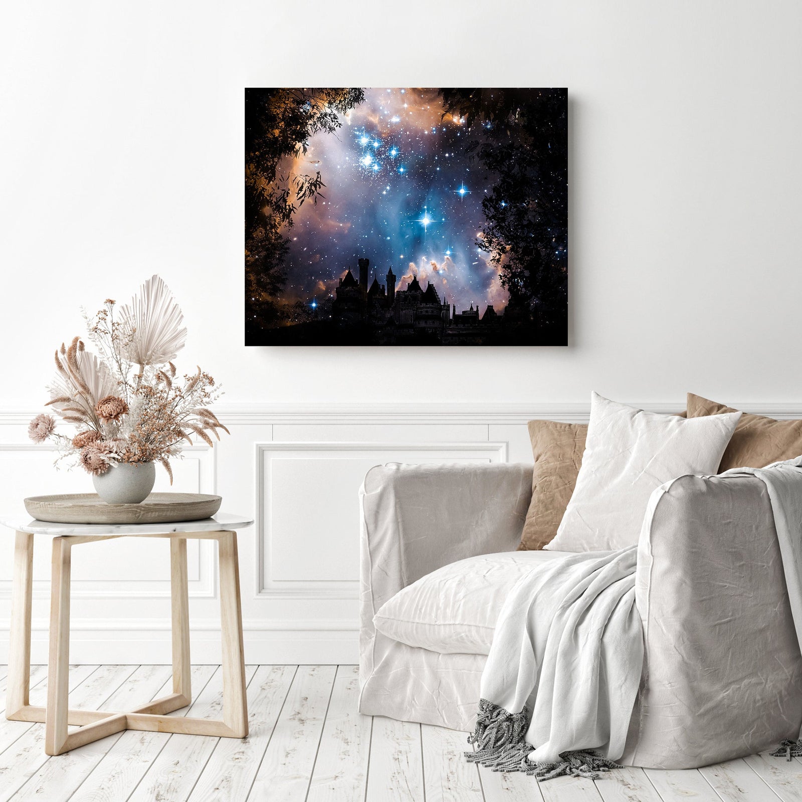 Starry Night Sky | Diamond Painting Displayed as Home Decor