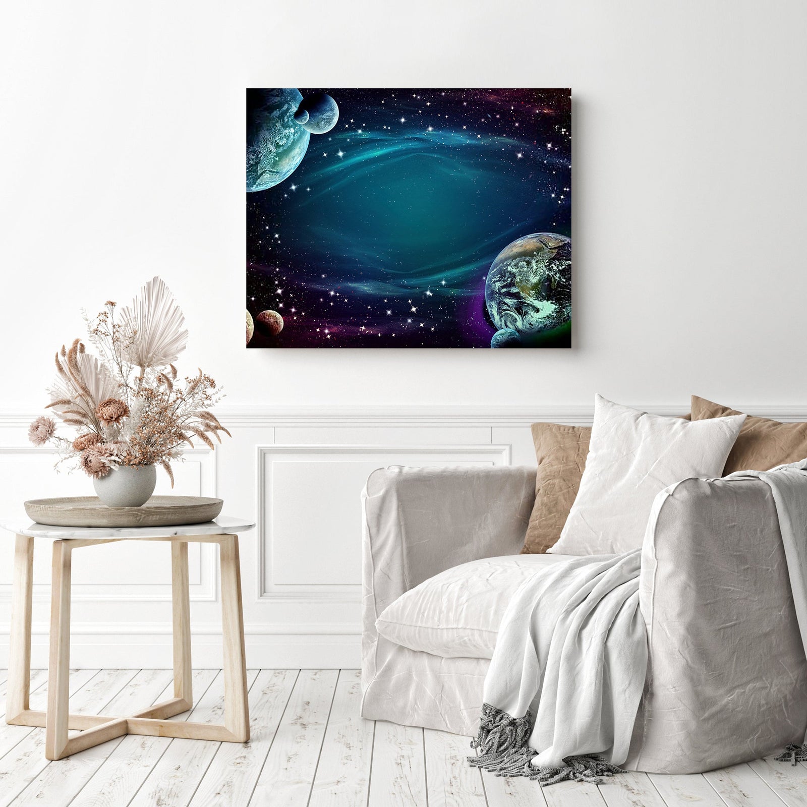 Home Galaxy | Diamond Painting Displayed as Home Decor