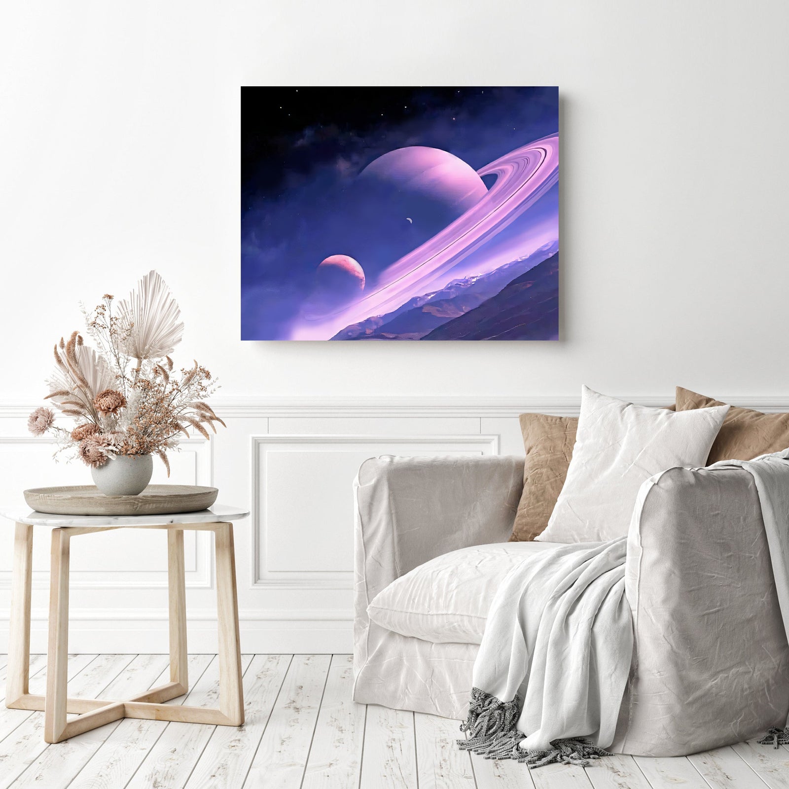 Purple Aesthetic Space | Diamond Painting Displayed as Home Decor