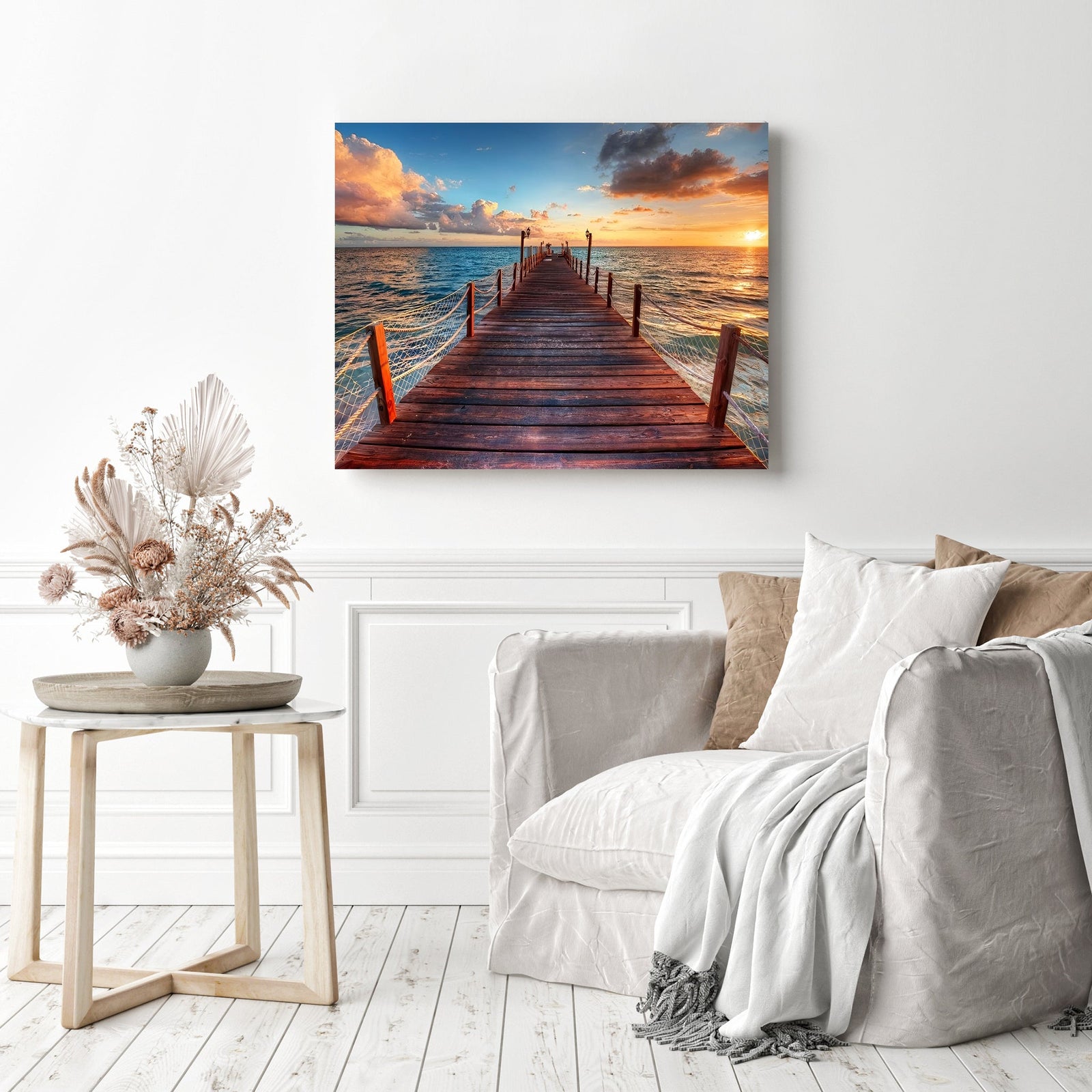 West Coast Sunset | Diamond Painting Displayed as Home Decor