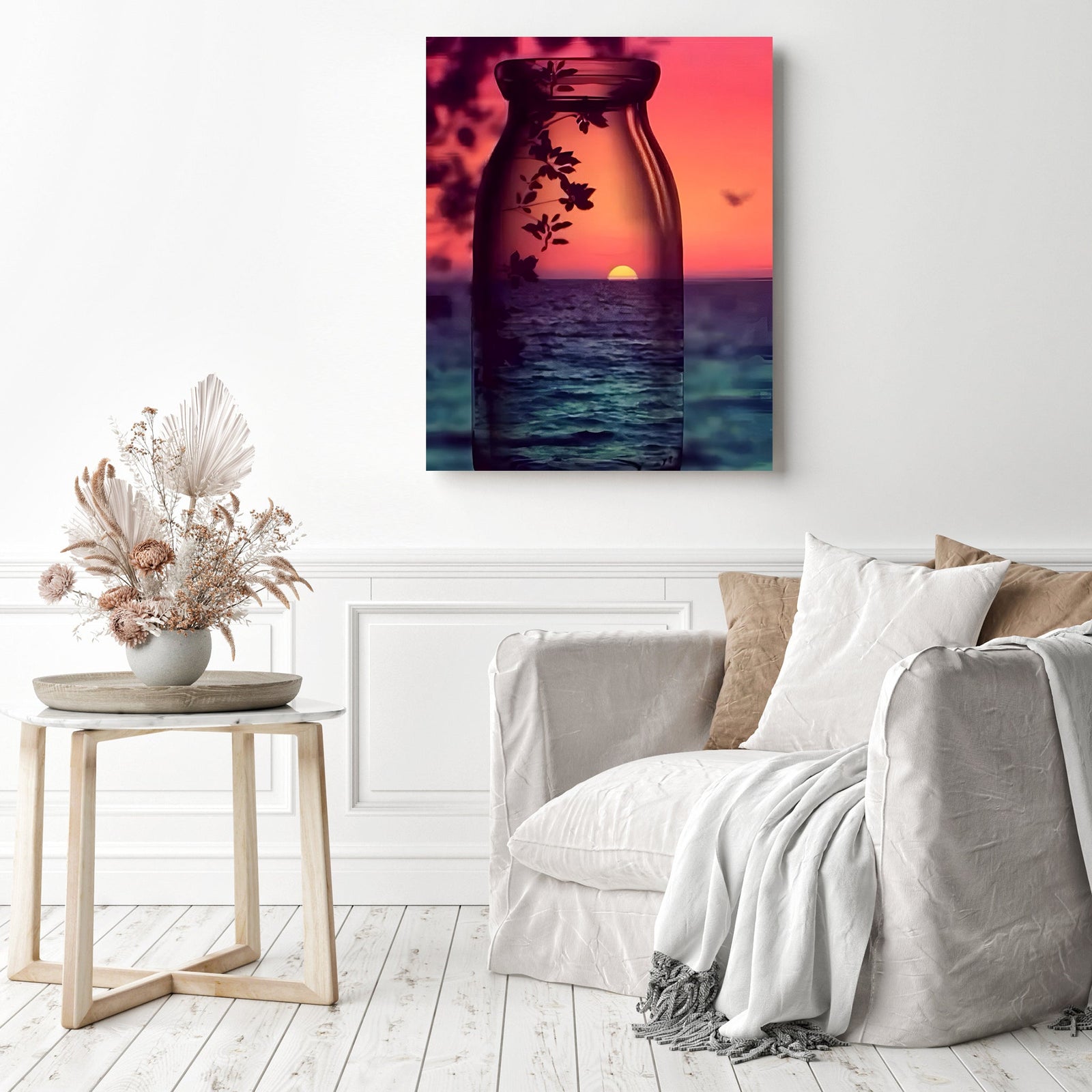 Orange Malibu | Diamond Painting Displayed as Home Decor