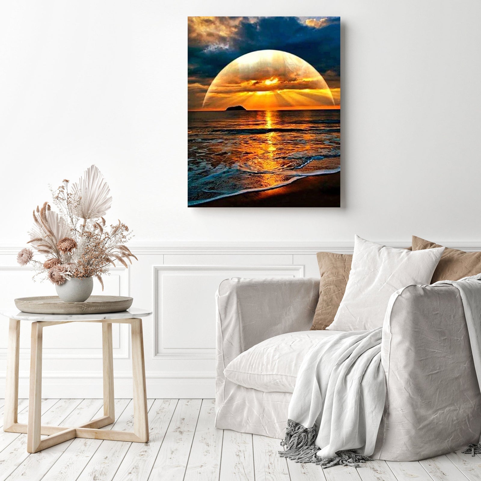 Sunset Arc | Diamond Painting Displayed as Home Decor