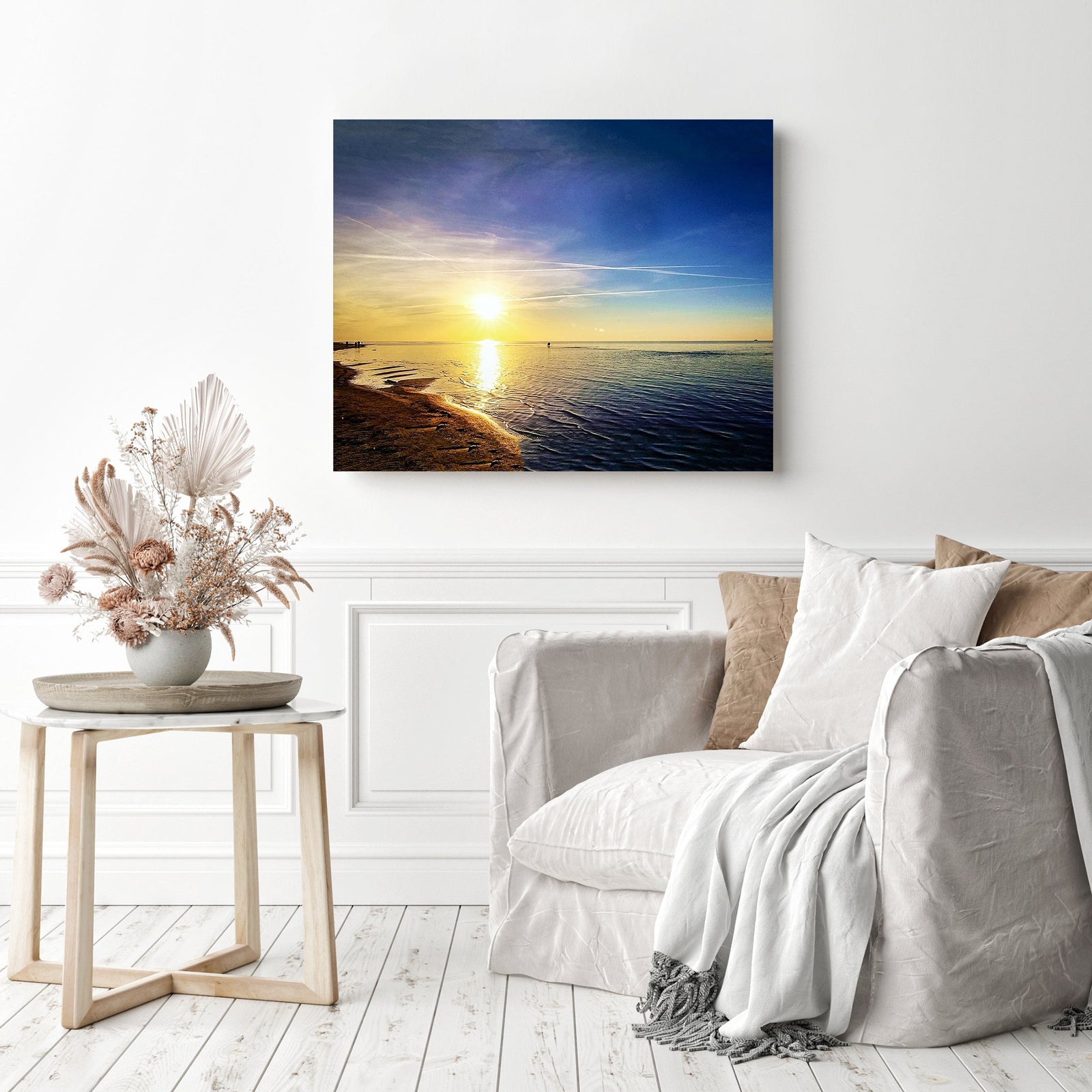 Amazing Sunset Beach | Diamond Painting Displayed as Home Decor