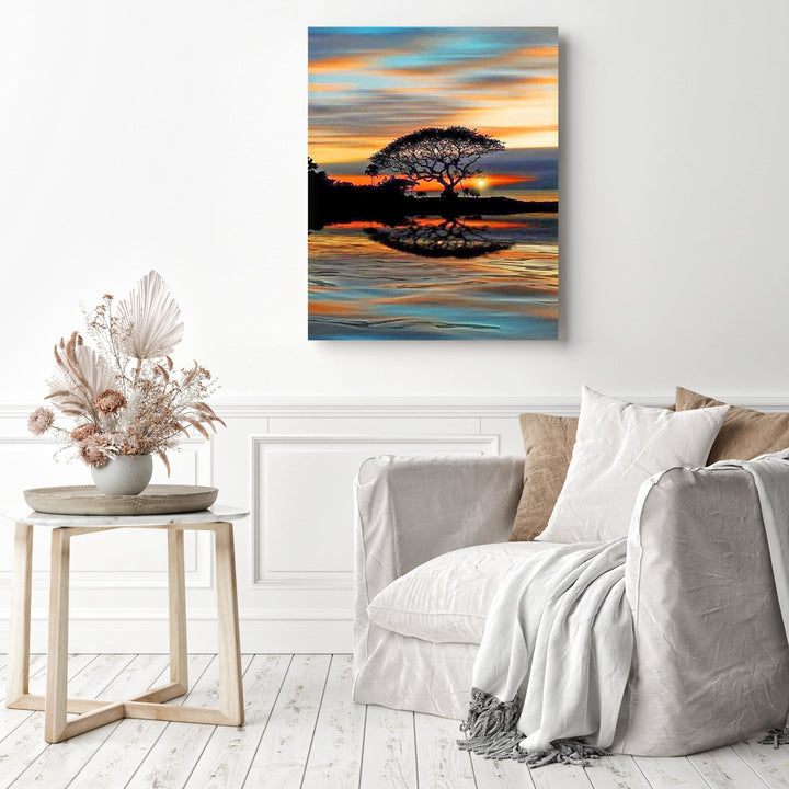 Tree Silhouette Sunset | Diamond Painting