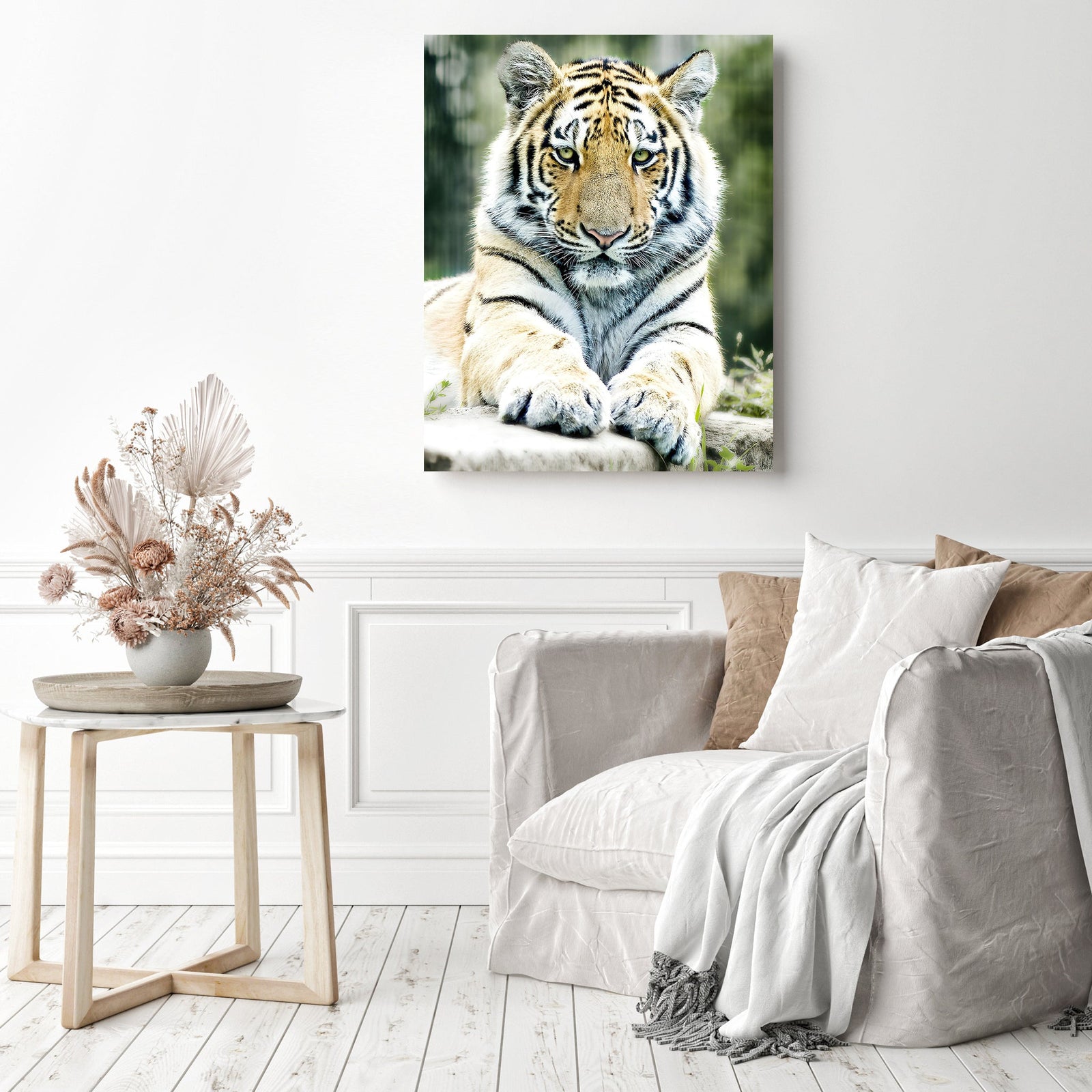 Tiger's Gaze | Diamond Painting Displayed as Home Decor