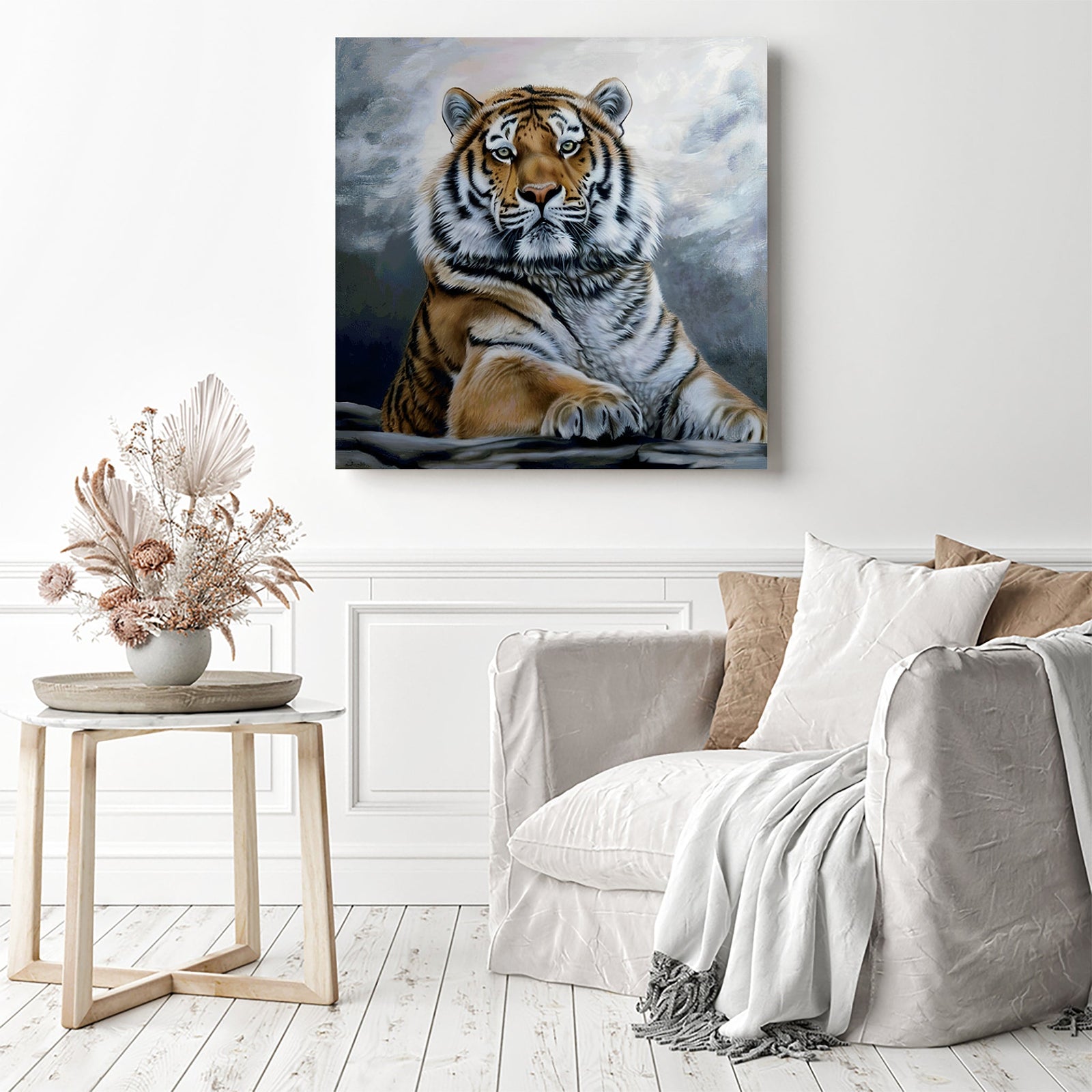 Tiger Portrait | Diamond Painting Displayed as Home Decor