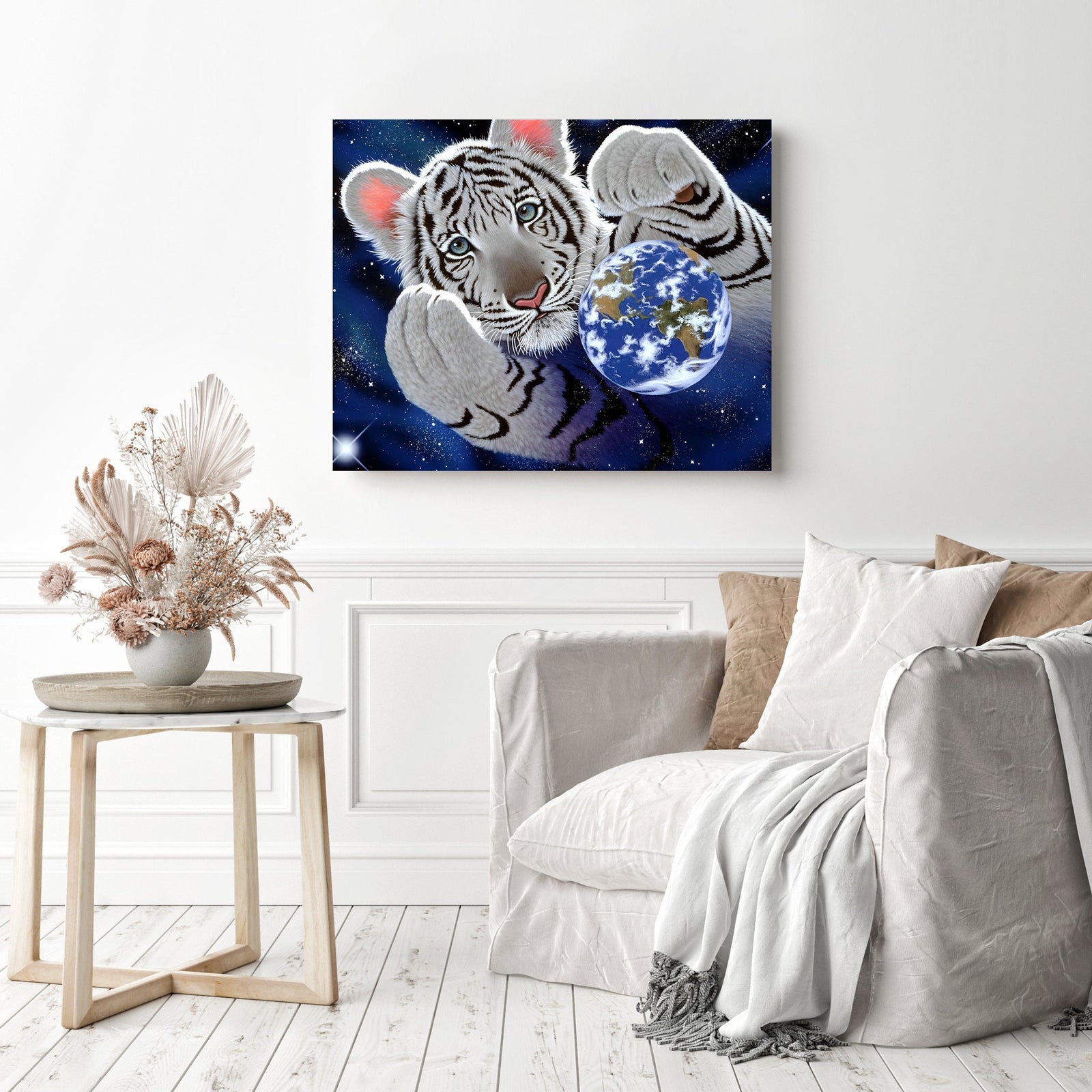 Tiger Galaxy | Diamond Painting Displayed as Home Decor