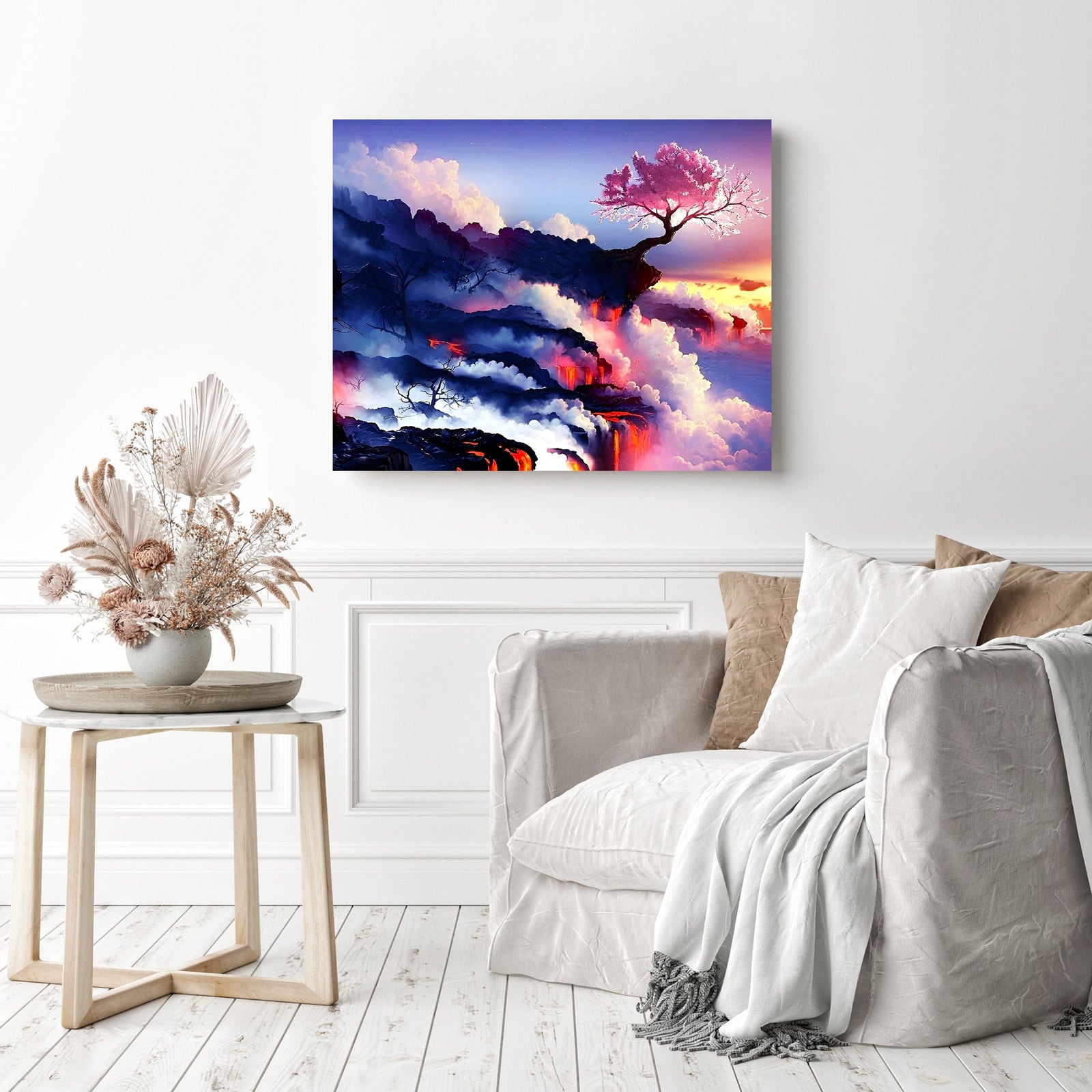 Over the Falls | Diamond Painting Displayed as Home Decor