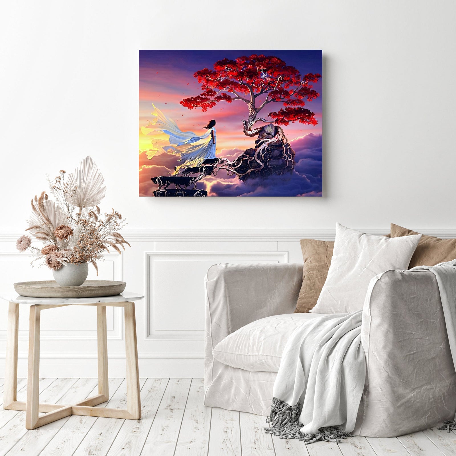 Sakura Tree | Diamond Painting Displayed as Home Decor