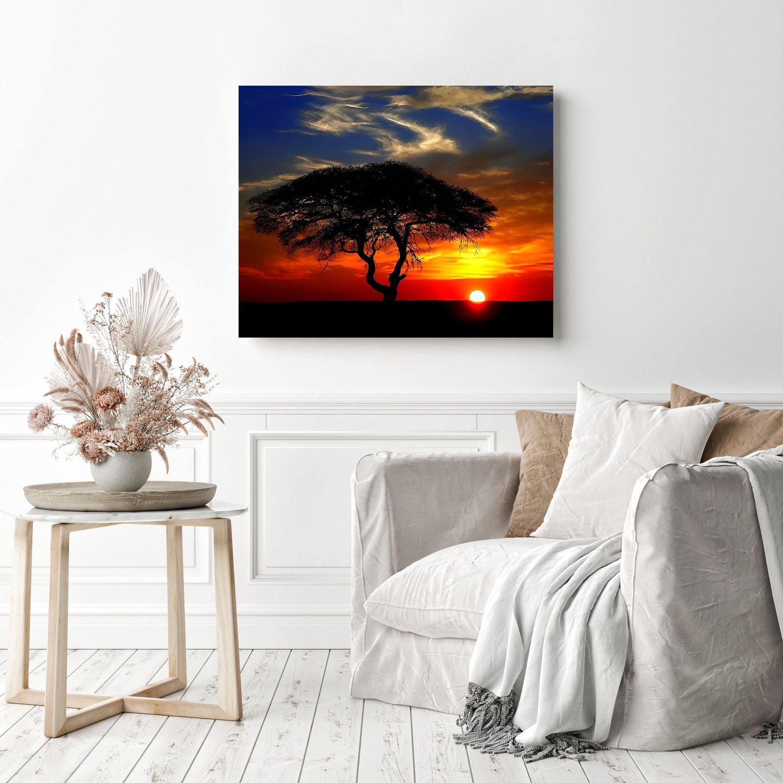 African Landscape Sunset | Diamond Painting Displayed as Home Decor