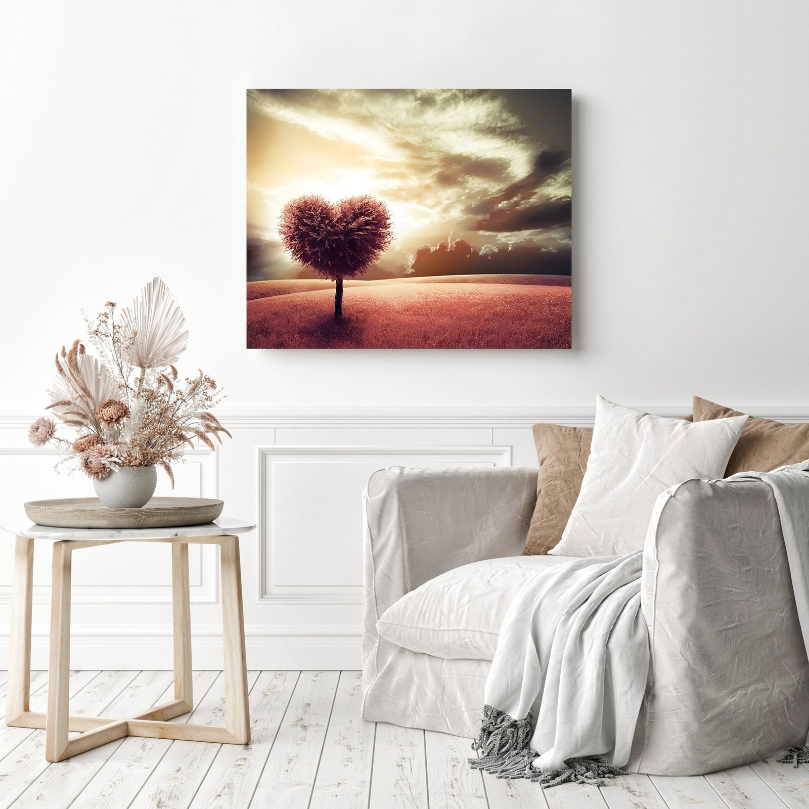 Loving Tree Sunrise | Diamond Painting Displayed as Home Decor