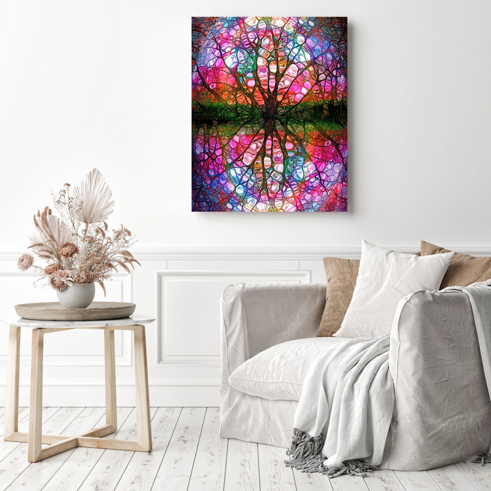 Color Landscape Tree | Diamond Painting Displayed as Home Decor