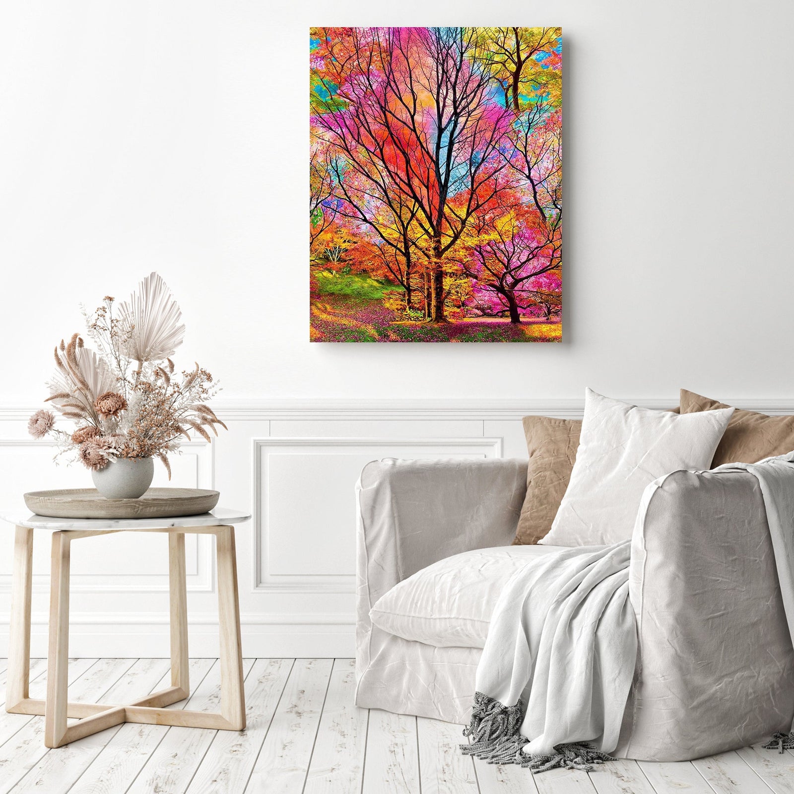 Rainbow Tree | Diamond Painting Displayed as Home Decor