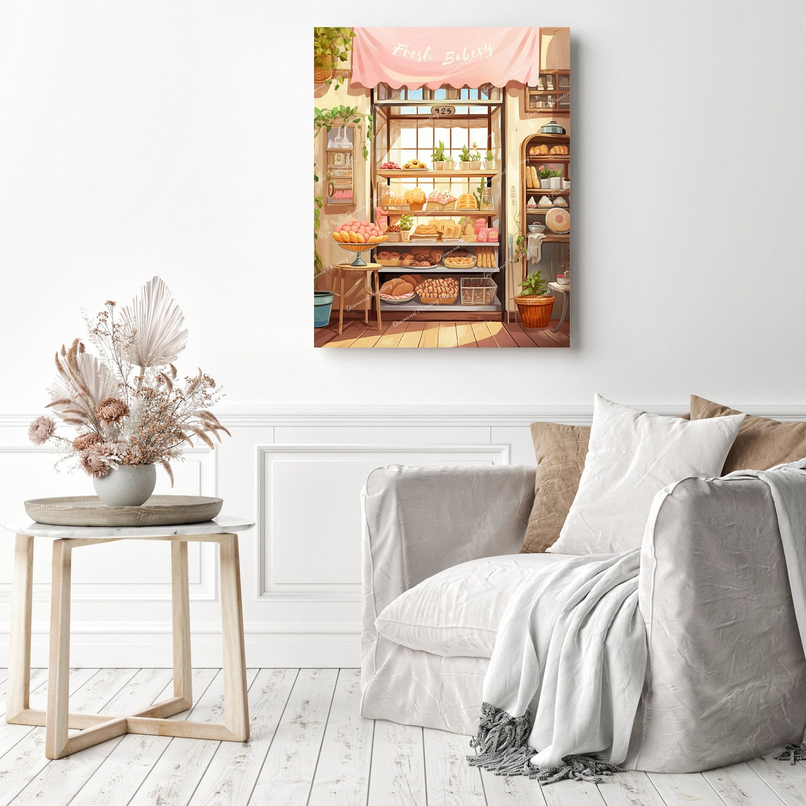 Bakery Whimsy | Diamond Painting Displayed as Home Decor