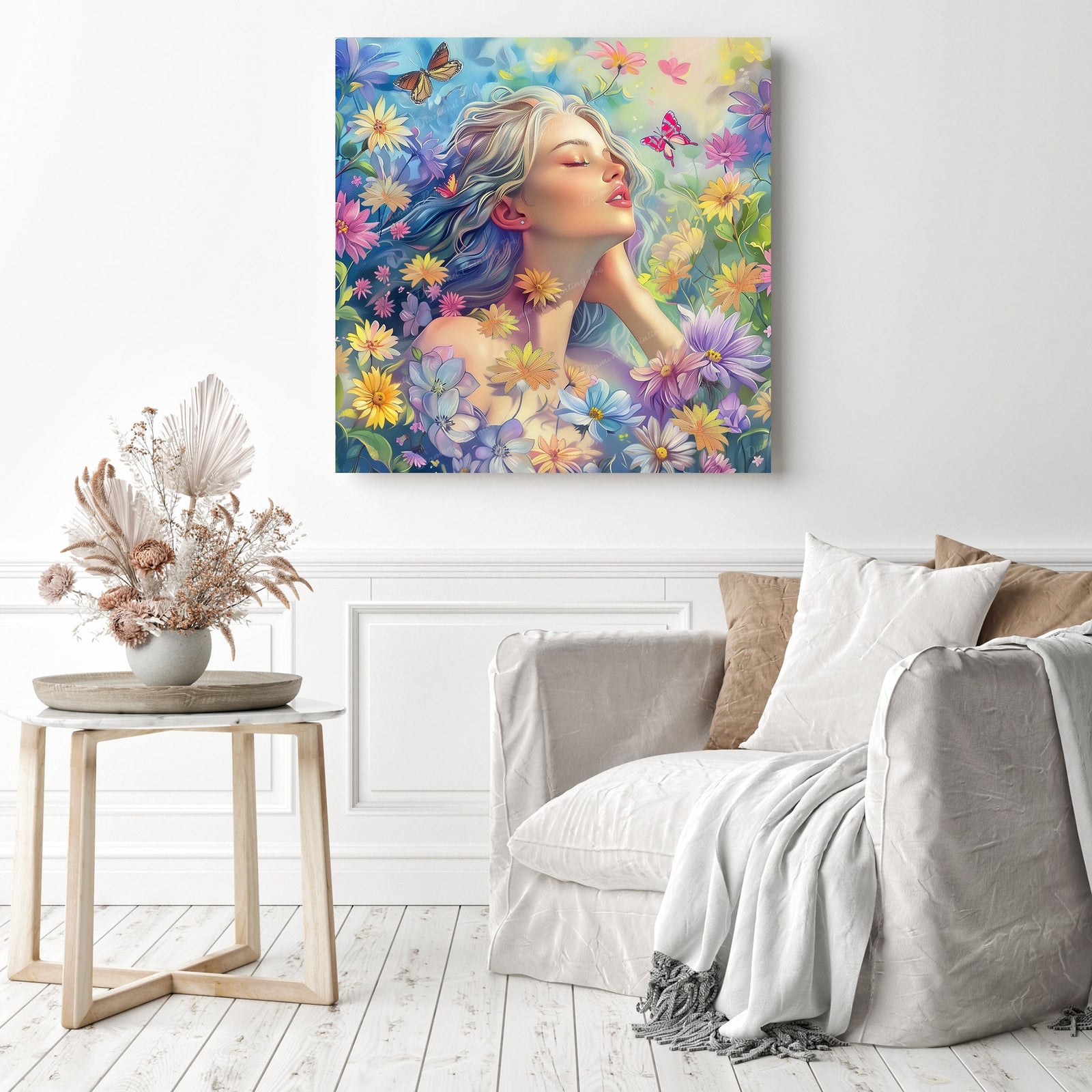 Springtime Symphony | Diamond Painting Displayed as Home Decor