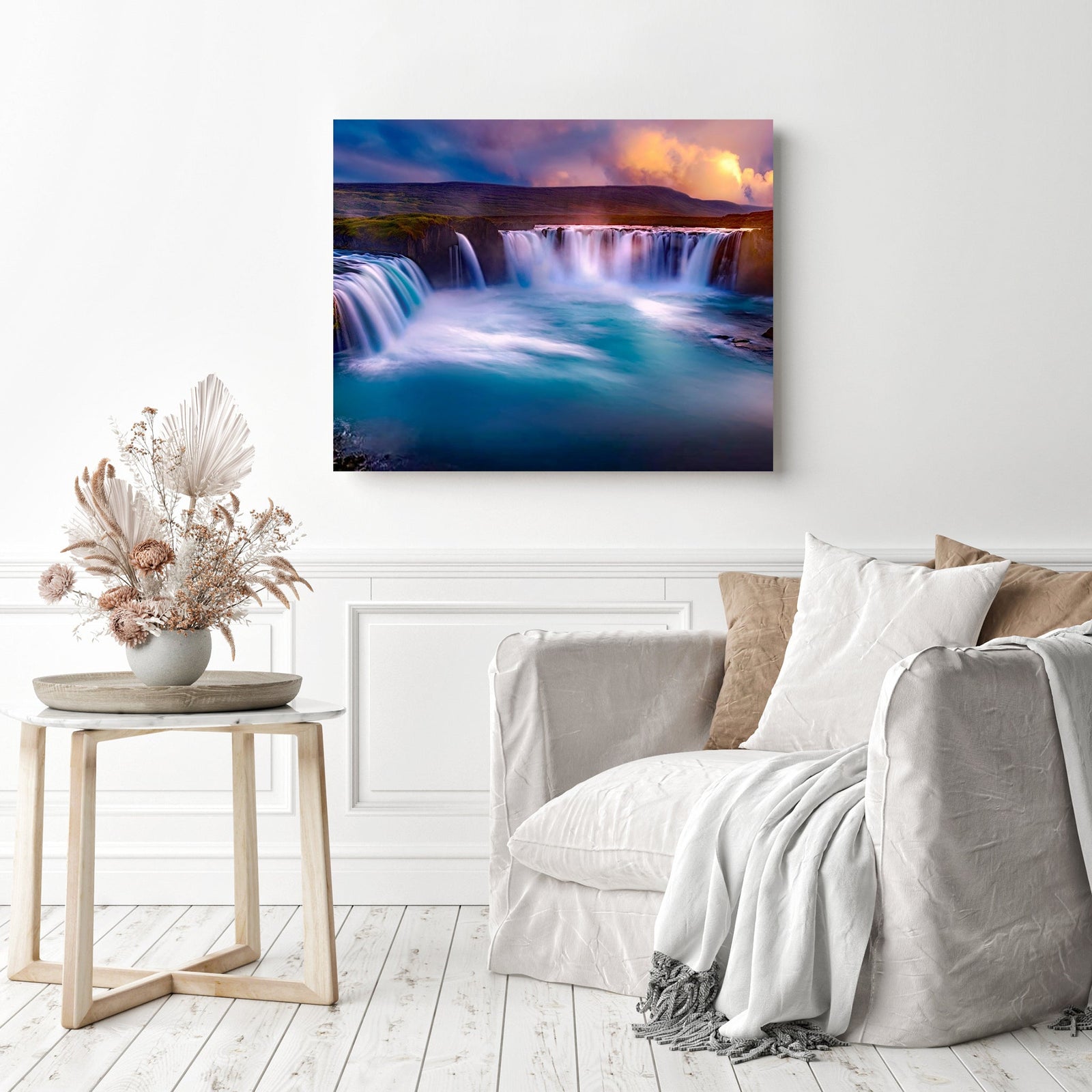 Chasing Waterfalls | Diamond Painting Displayed as Home Decor