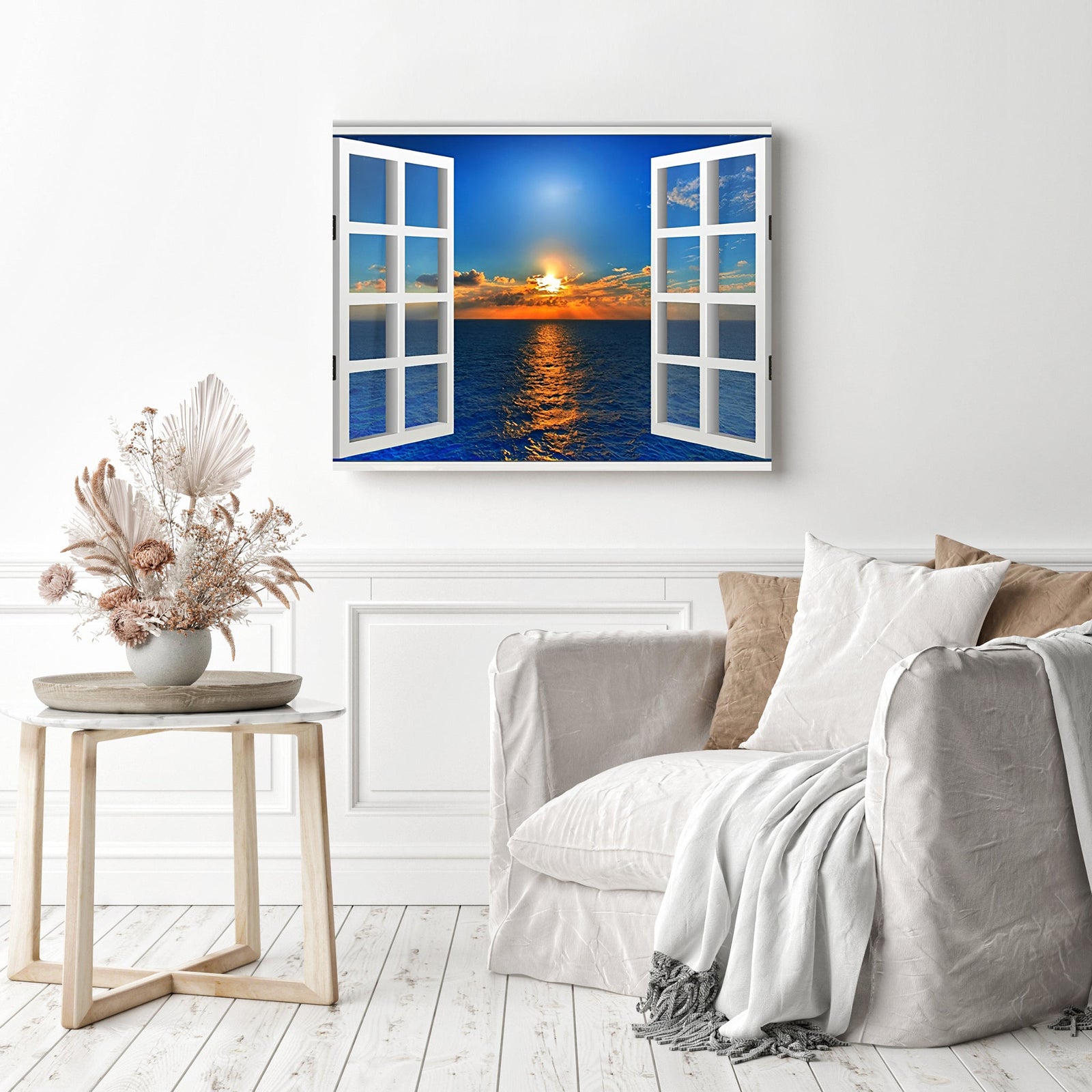 Ocean Window View | Diamond Painting Displayed as Home Decor